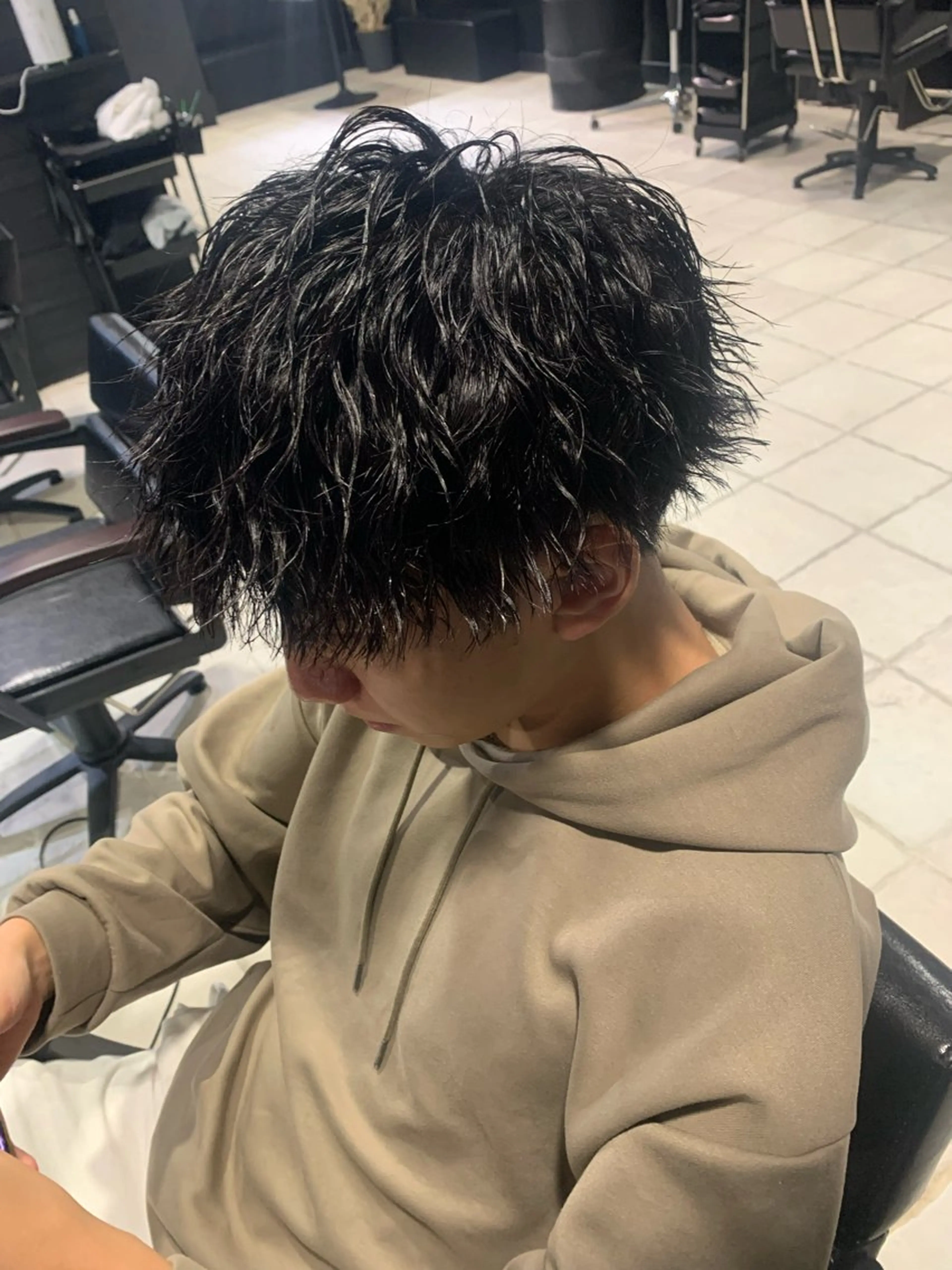 ショート メンズ マッシュ メンズパーマ/難波/ 心斎橋　室園亮佑のヘアスタイル