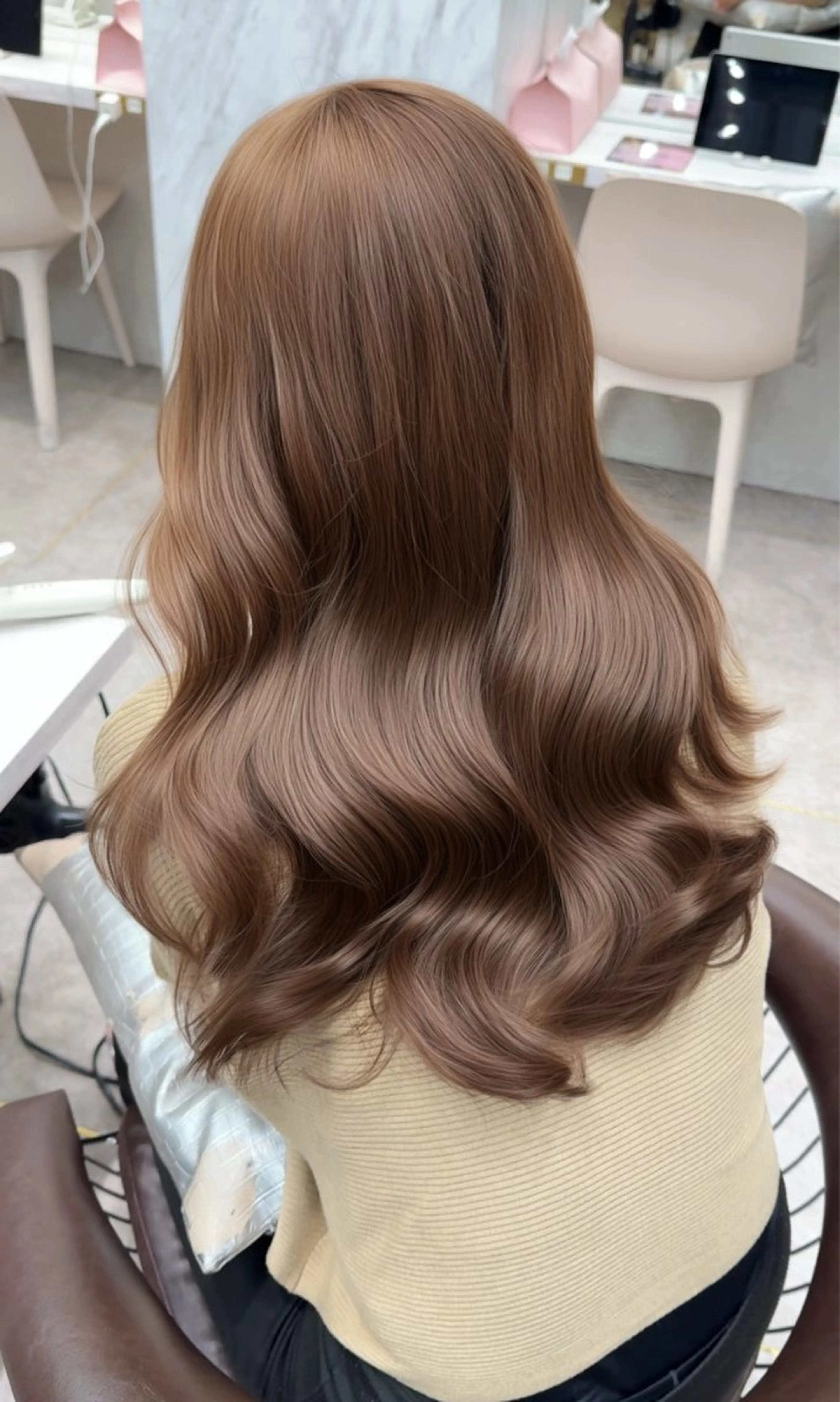 セミロング カラー カット ヘアカラー ダブルカラー 韓国レイヤーKYONのヘアスタイル