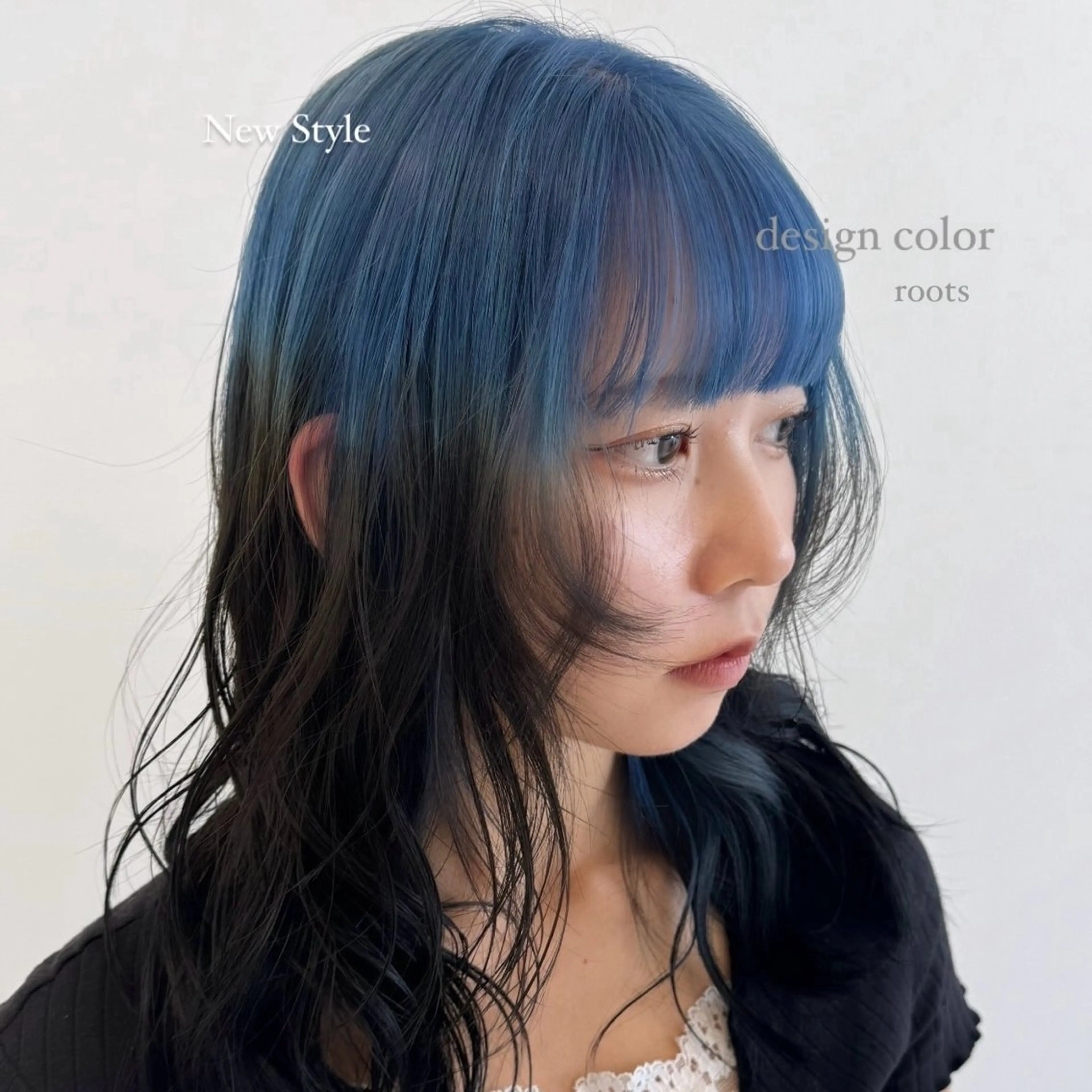 セミロング カラー ヘアカラー トリートメント 🌼動き×透明感🩵 ハイトーン/ナナのヘアスタイル