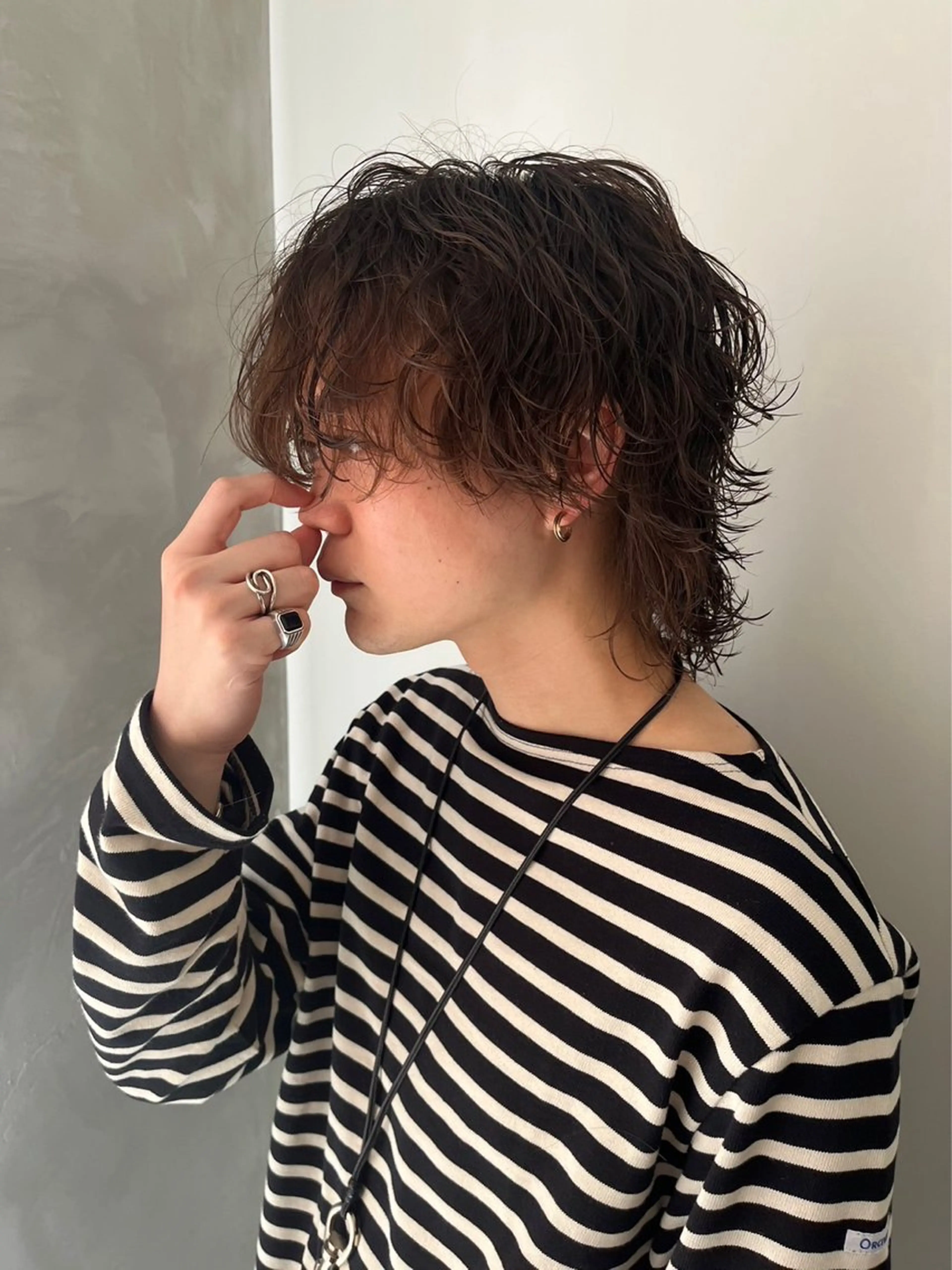 メンズ メンズパーマ 透明感モテ艶髪カラー Gallicaイリサのヘアスタイル