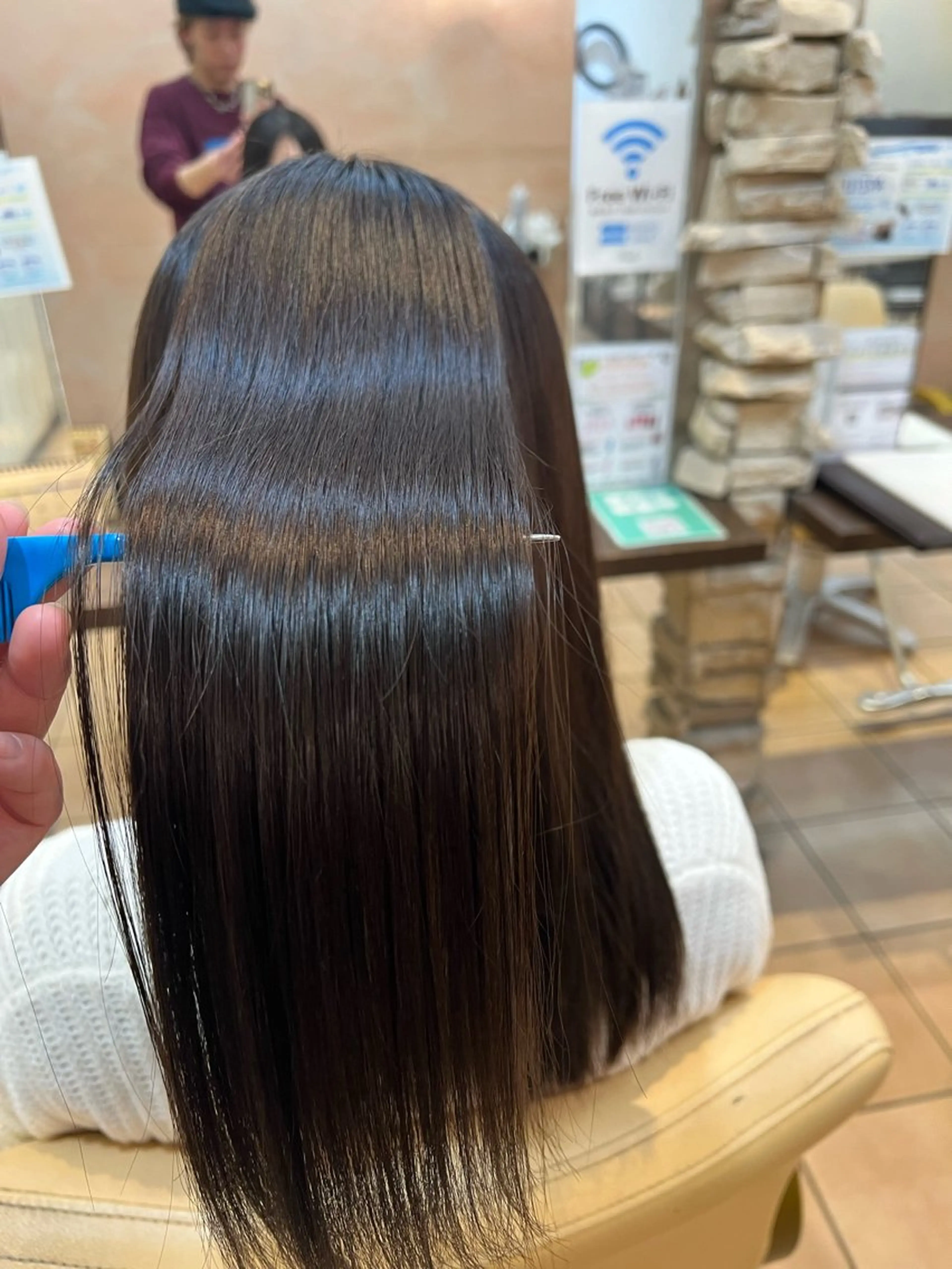 セミロング パーマ 酸性ストレート ストレートパーマ 縮毛矯正 地毛風ストレート ⚡️下ノ村柊斗⚡️のヘアスタイル