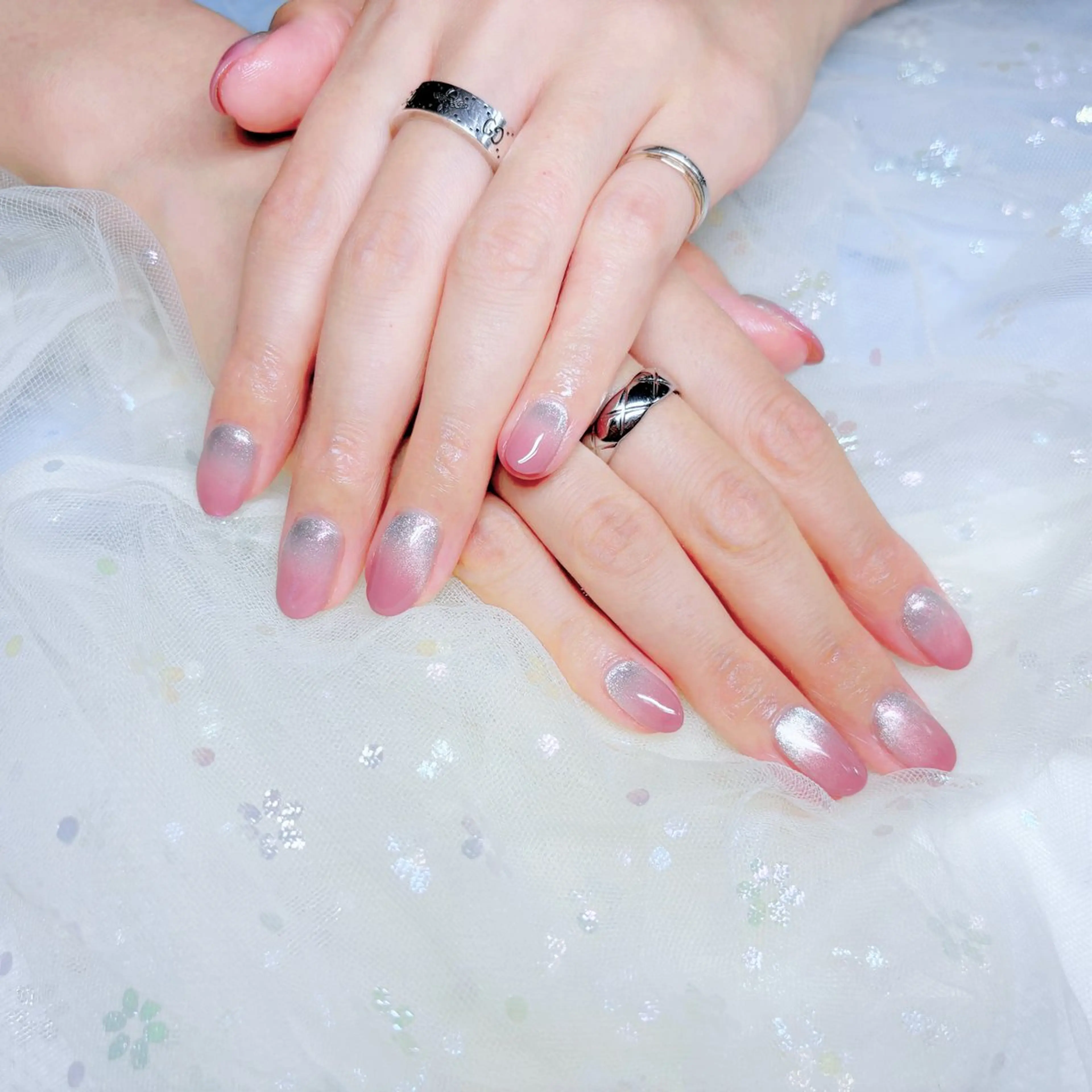 ネイル ハンドネイル H3 Nail Tsuki🦋💙のネイルデザイン