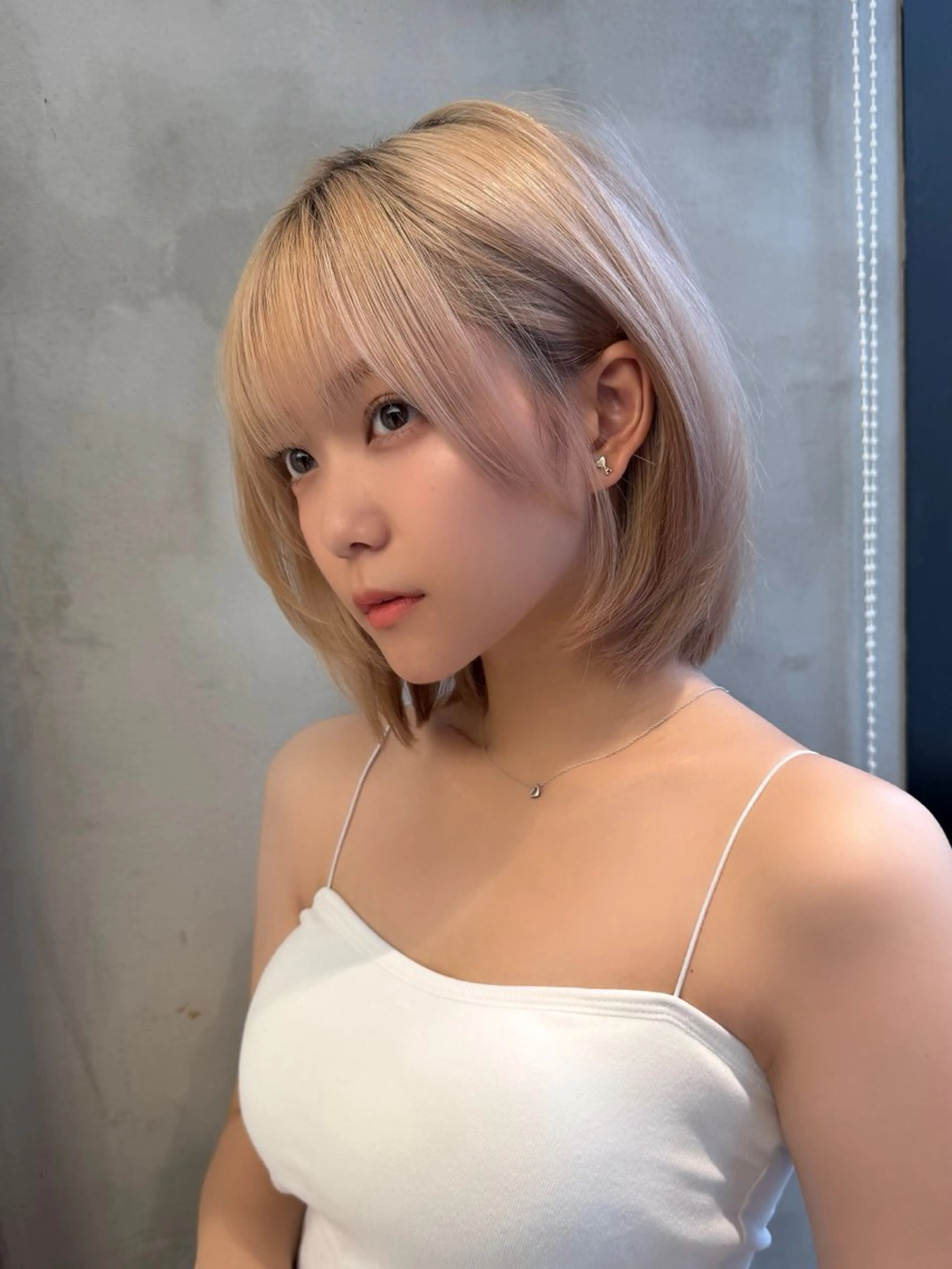 ミディアム カラー 透明感カラー ハイトーンカラー ボブ 小顔カット カット ヘアカラー トリートメント Lond luce心斎橋所属・🍀小川大輔🍀 ボブ/ブリーチ🥇のヘアスタイル