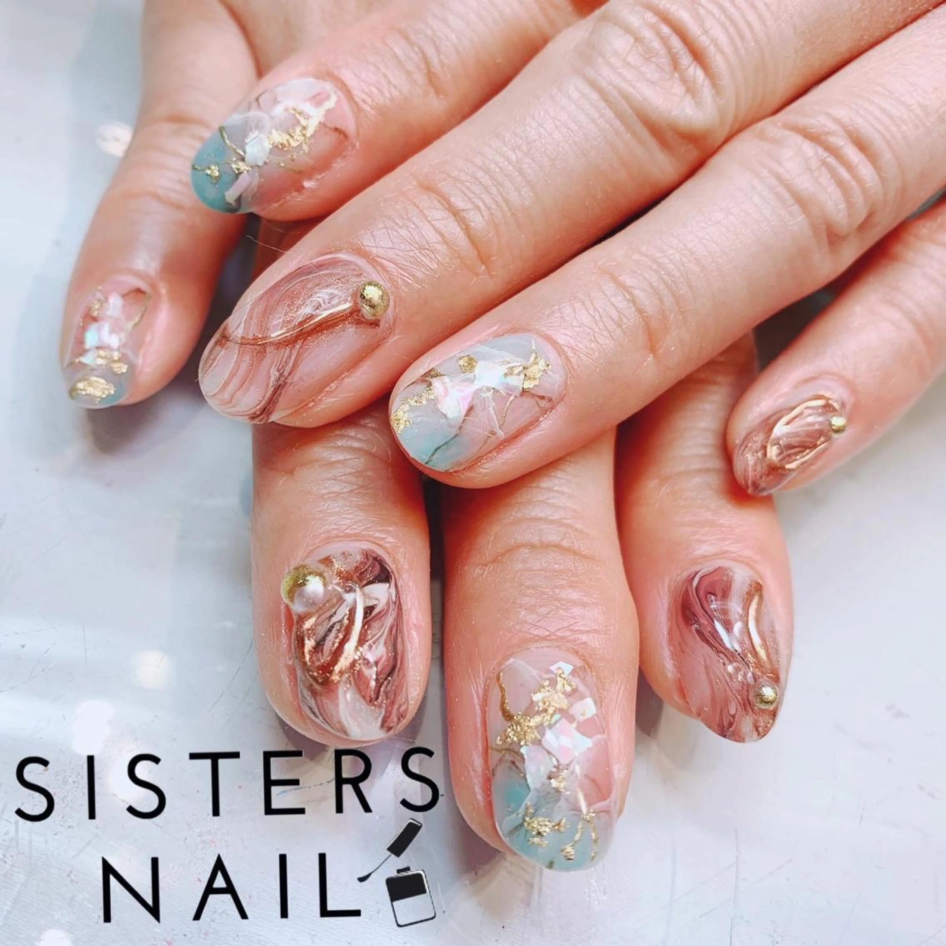 ネイル 大理石ネイル(マーブル) sisters nail.fのネイルデザイン