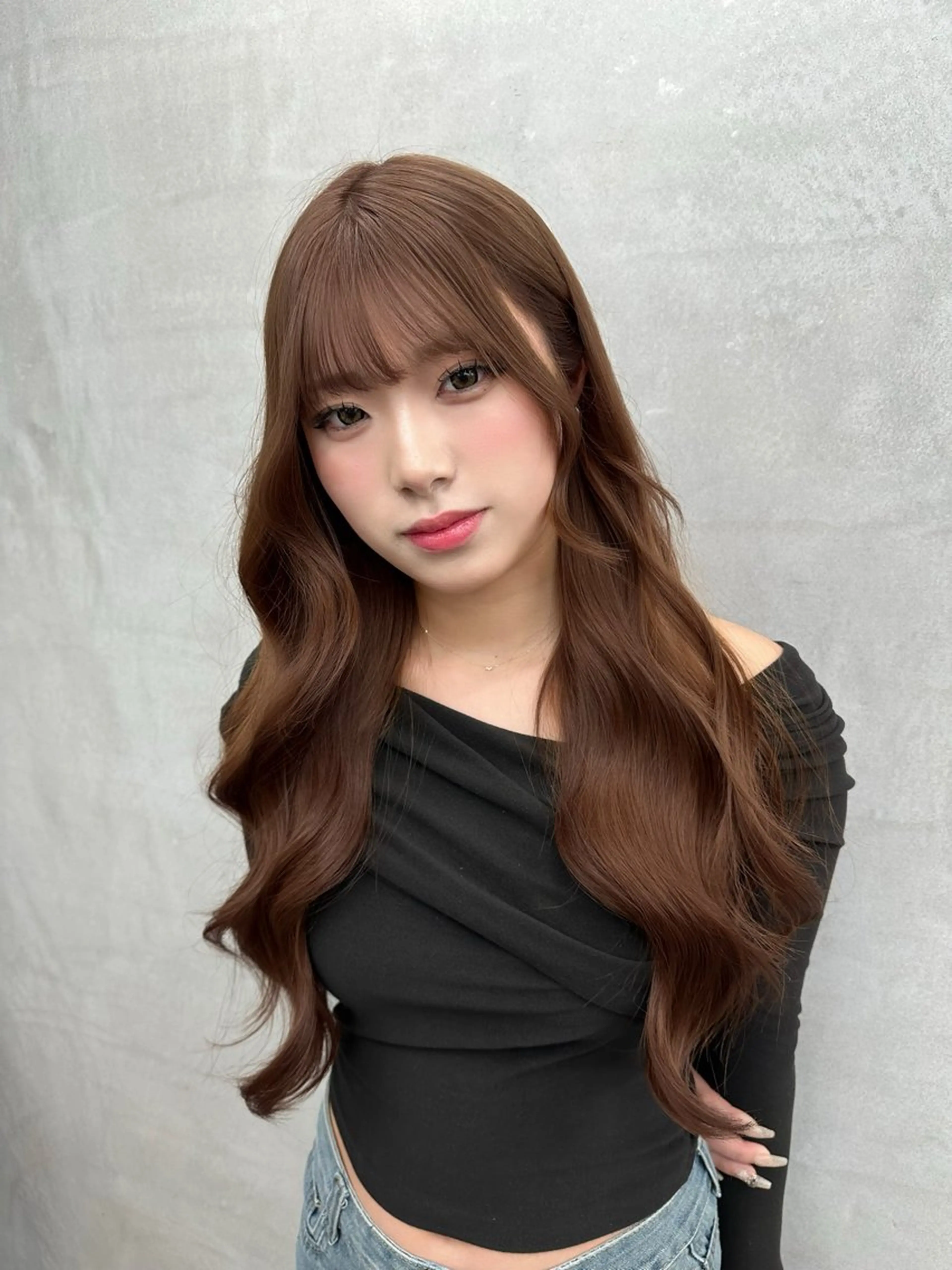 ロング カラー ブリーチ ブラウンカラー ダブルカラー マロンブラウン ブリーチなしカラー ヘアカラー ブリーチ矯正/ ブリーチ特化mikaのヘアスタイル