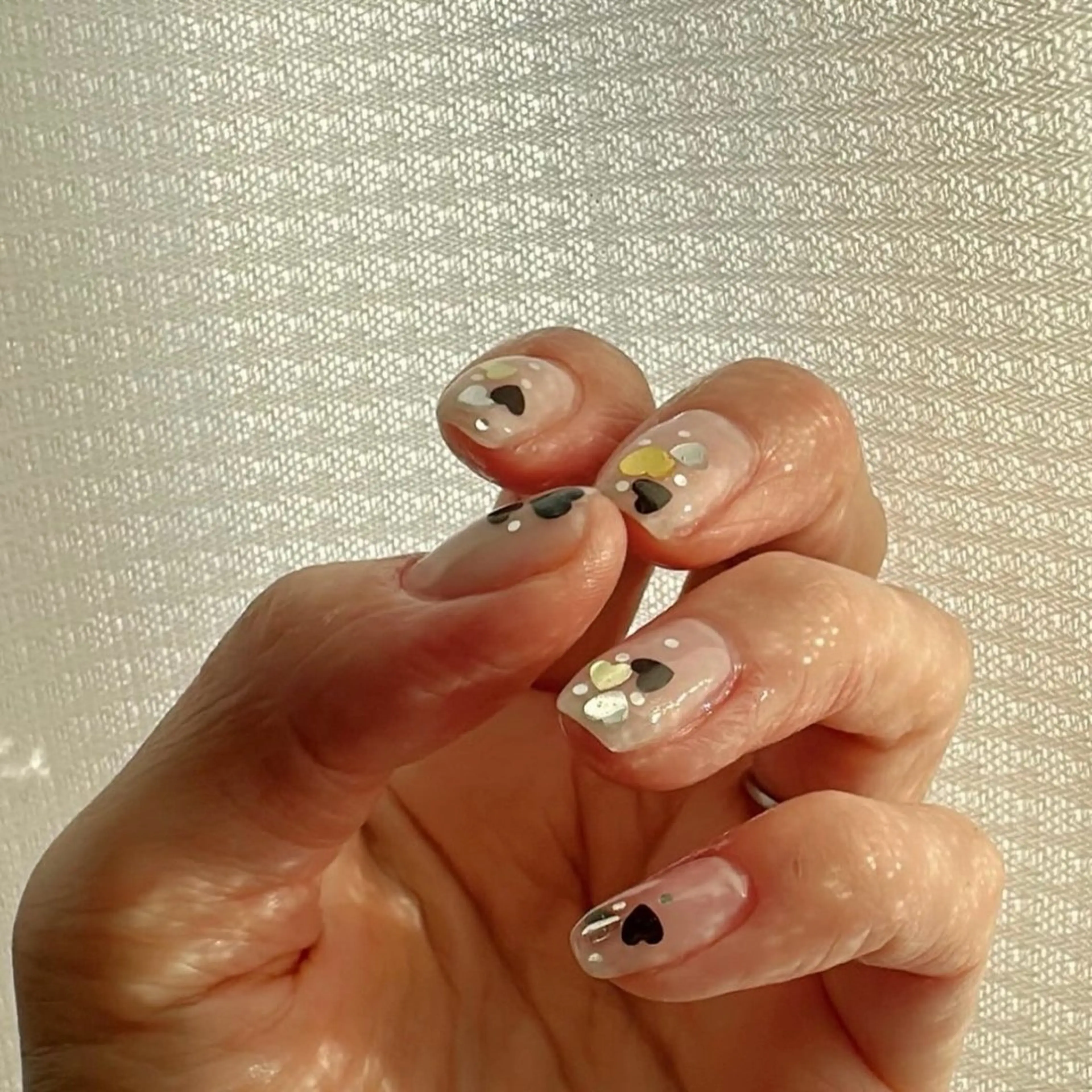 ネイル クリアネイル ハート ホログラムネイル 氷ネイル・うるうるネイル 韓国ネイル 🪞KAPE NAIL 🪞のネイルデザイン