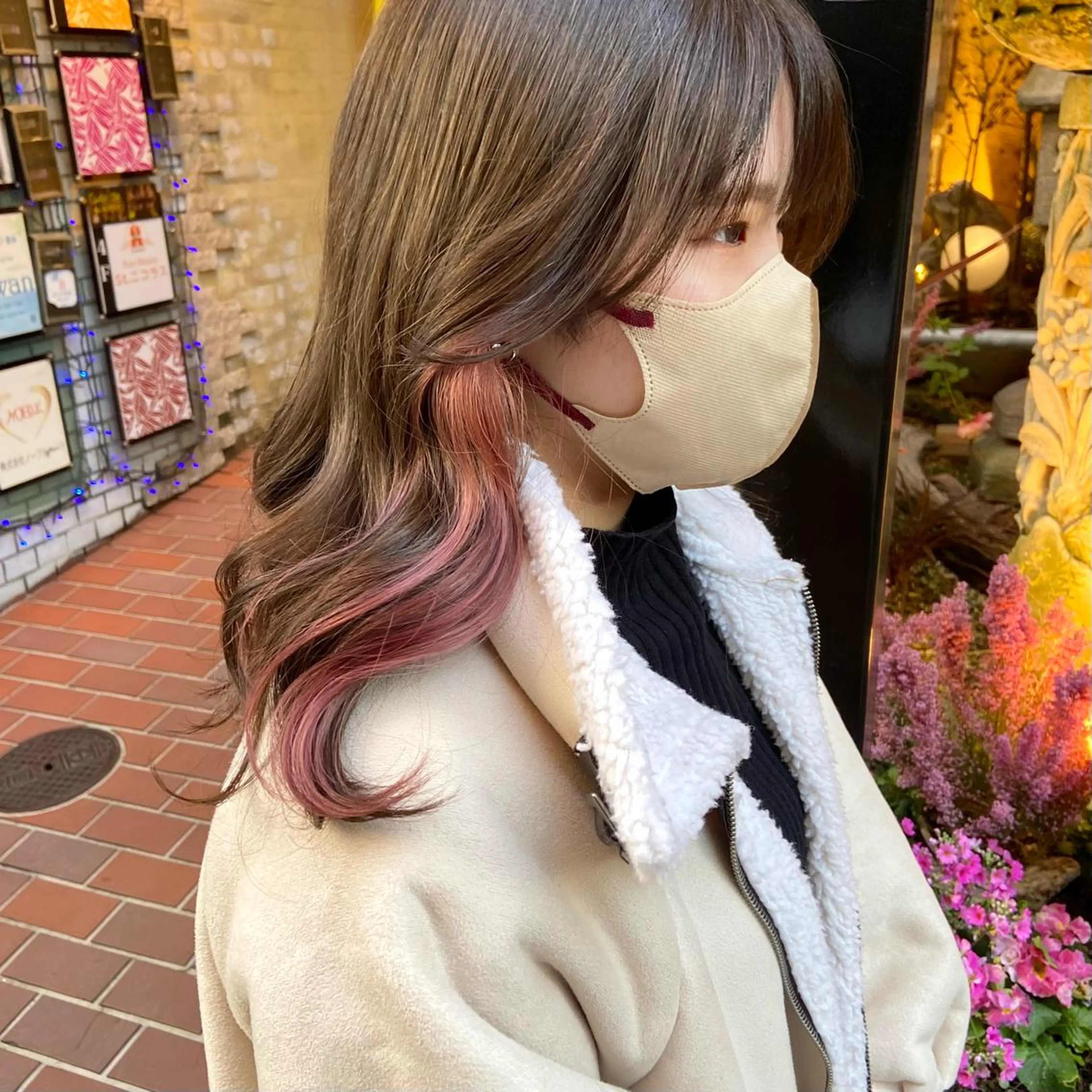 セミロング カラー ベージュカラー ブリーチ ケアブリーチ 透明感カラー ダブルカラー mai 🎀 / 梅田美容室のヘアスタイル