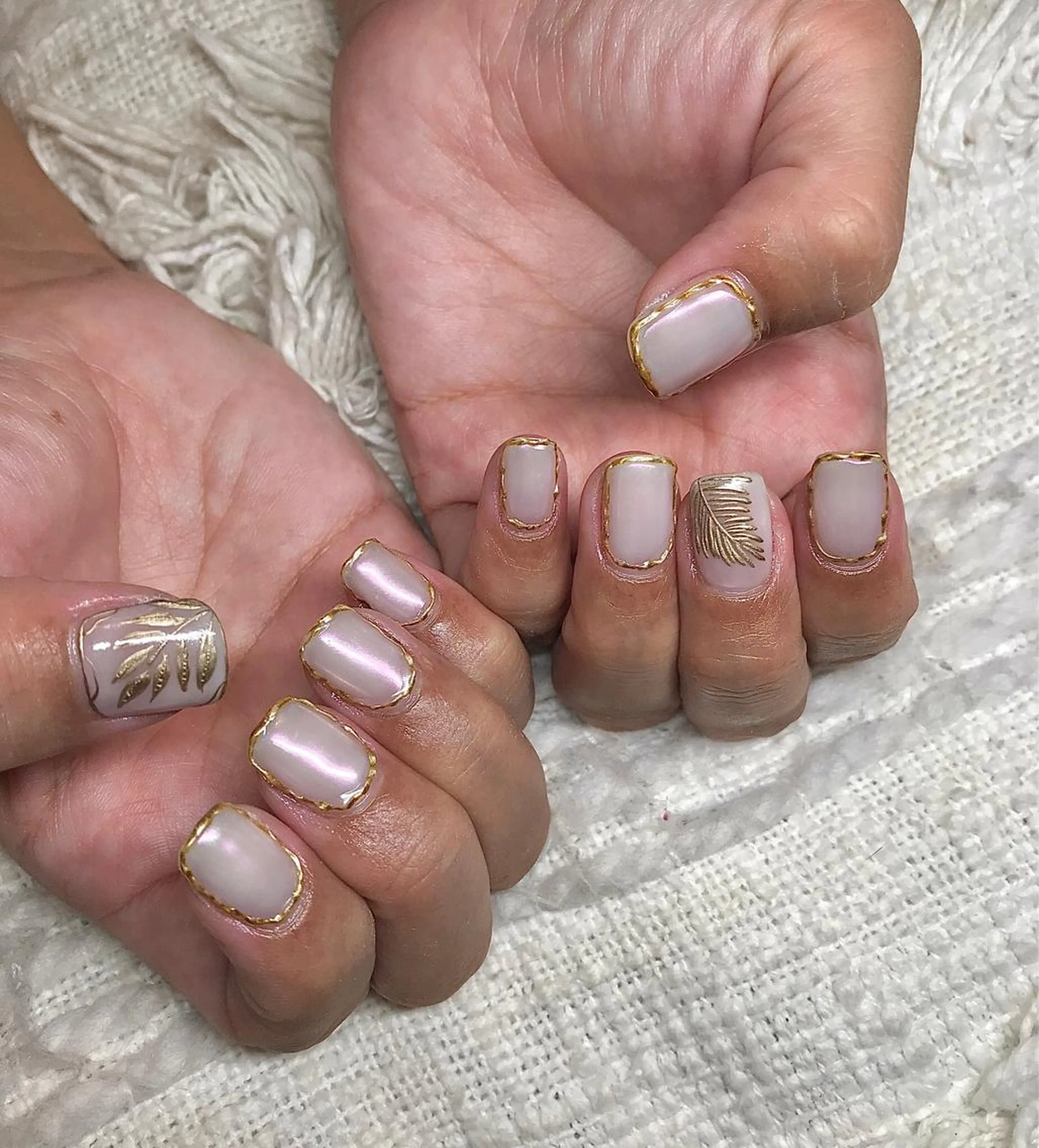 ショート カラー パーマ ヘアアレンジ メンズ キッズ ネイル マツエク・マツパ ミラーネイル nail&eye Aoのマツエク・マツパデザイン