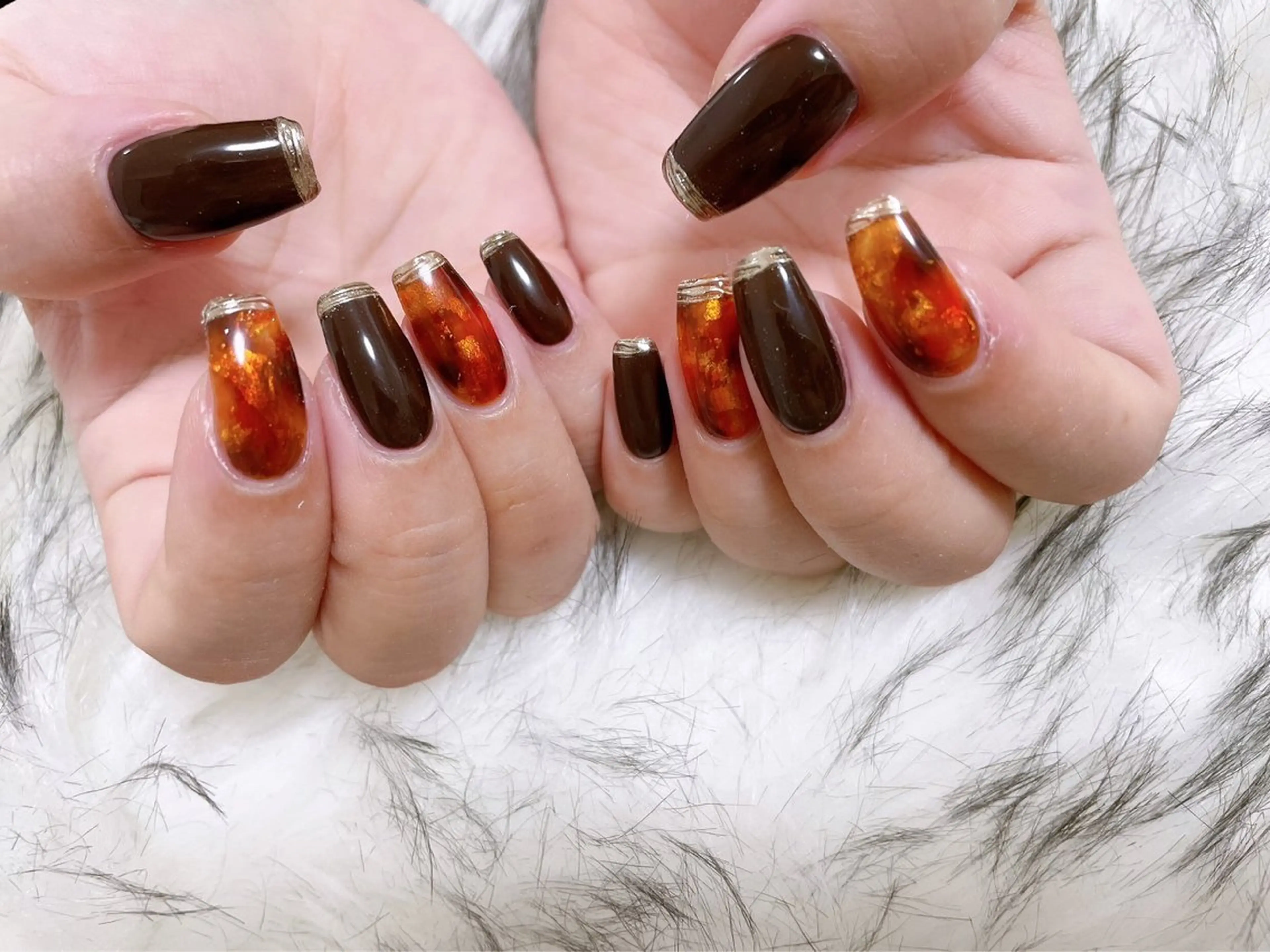 ネイル べっ甲ネイル ジェルネイル 韓国ネイル メンズネイル パラジェル kiki nail たまプラーザのネイルデザイン
