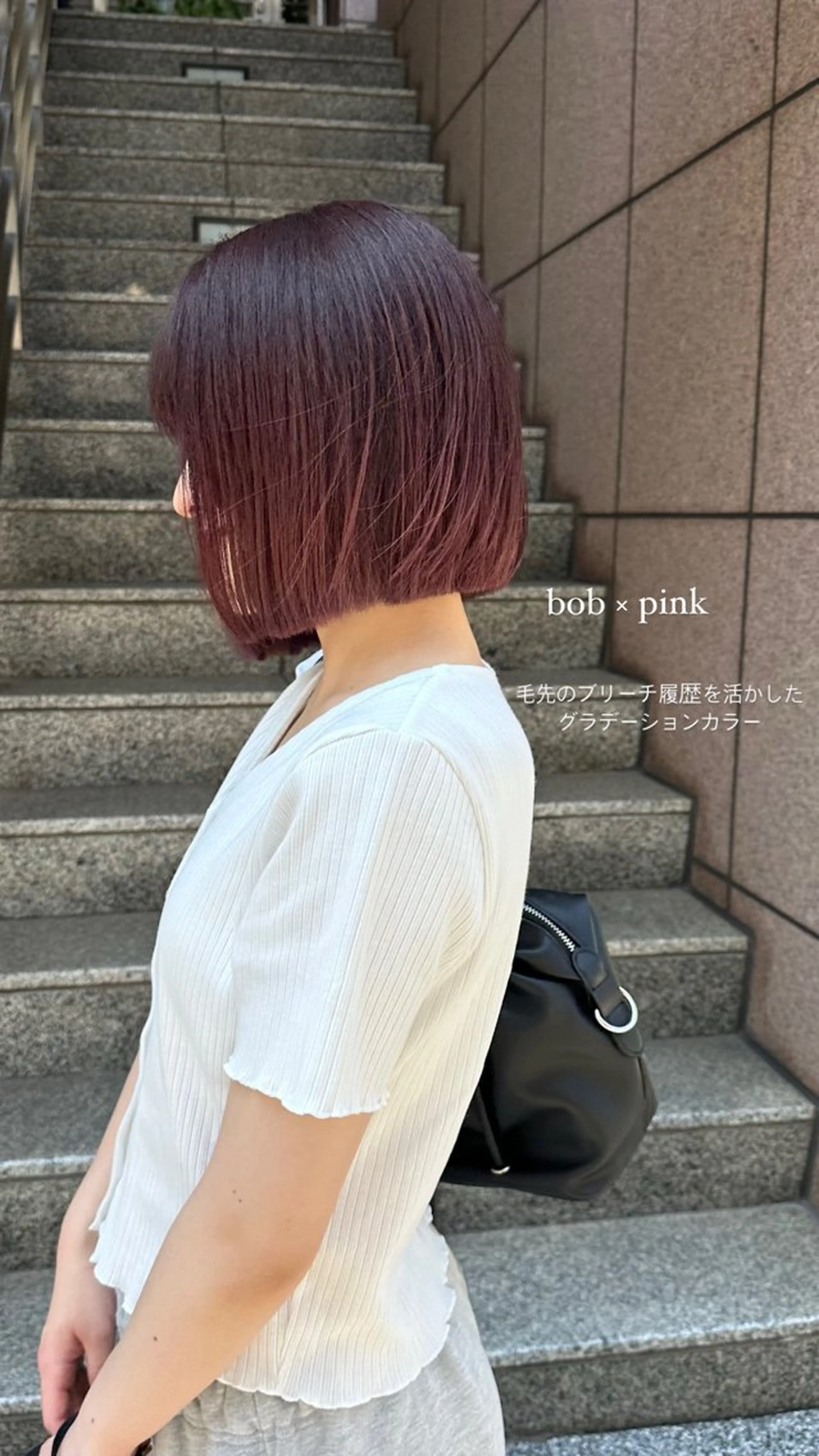 ショート カラー ピンクカラー ボブ カット ヘアカラー トリートメント REINA☁️透明感 カラー/ぷつっと♡のヘアスタイル