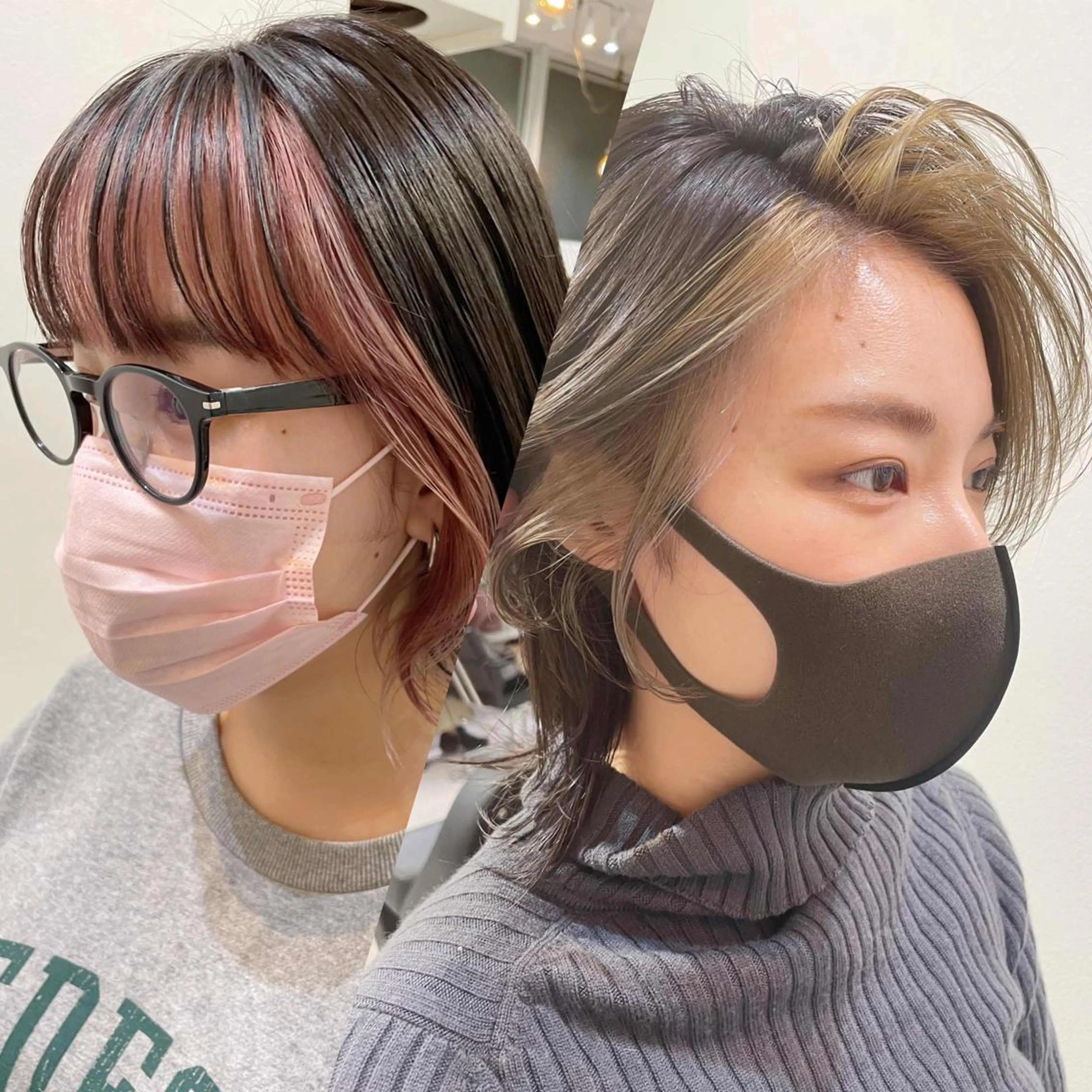 カラー ブリーチ アンブレラカラー💫 フェイスフレーミングのヘアスタイル