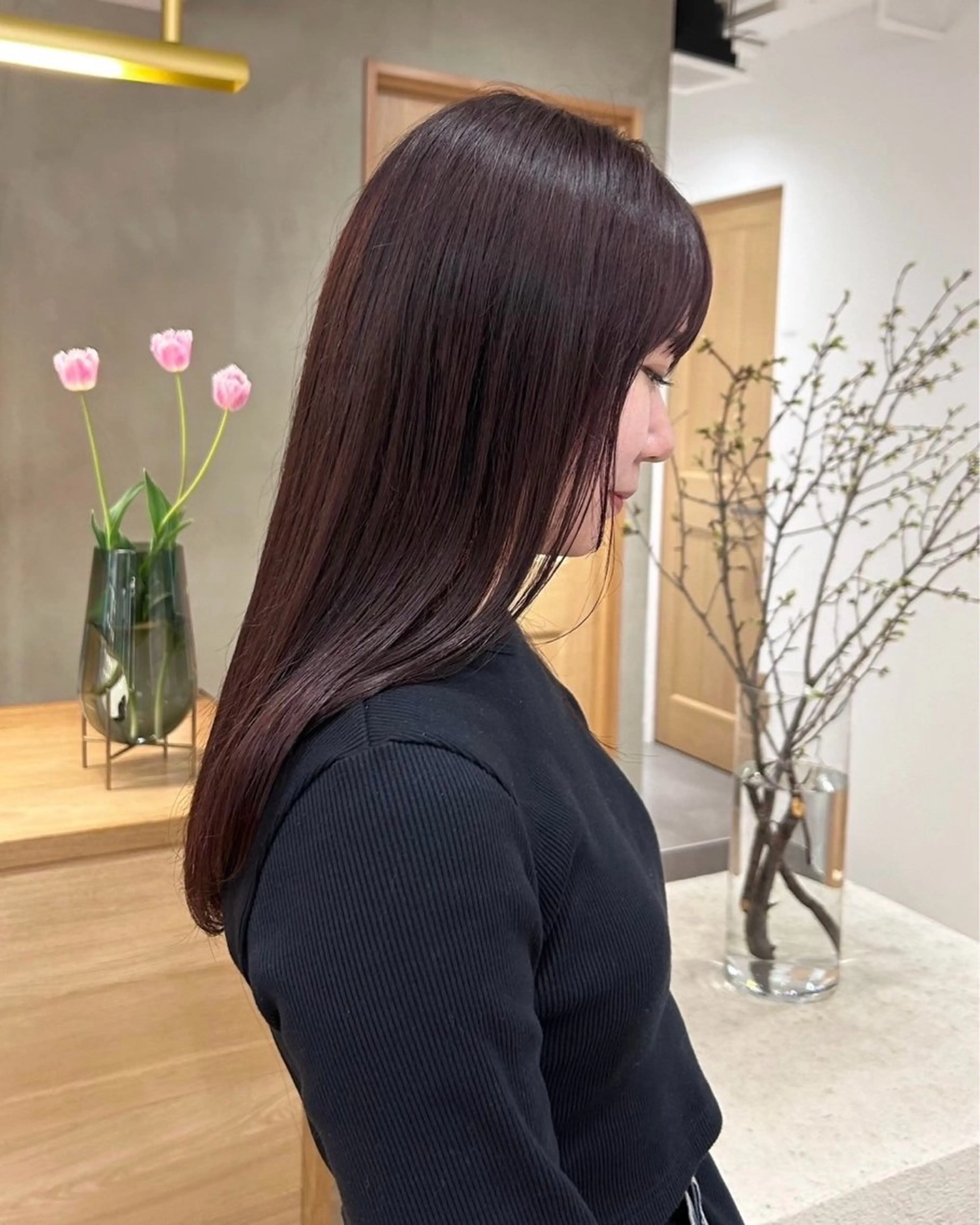 セミロング カット ヘアカラー トリートメント レイヤーカット/暖色 カラー/mao🎀のヘアスタイル