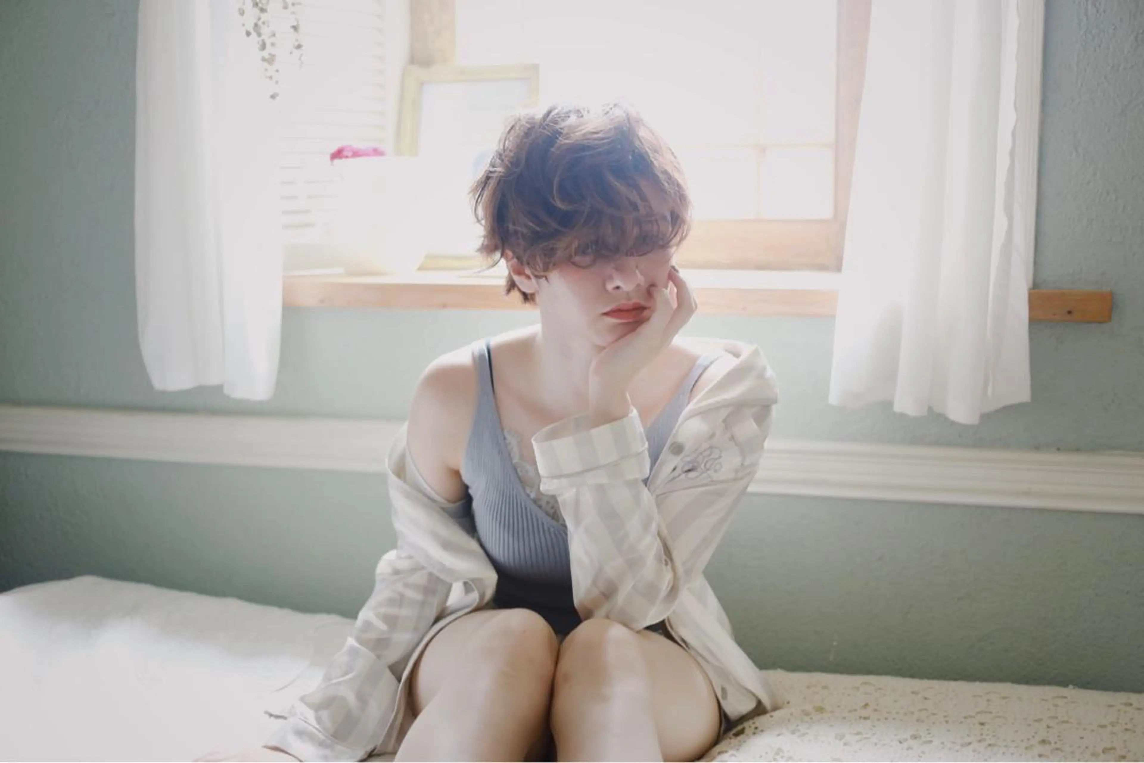 ショート カラー パーマ メンズ ショートヘア アンブレラカラー💫 フェイスフレーミングのヘアスタイル