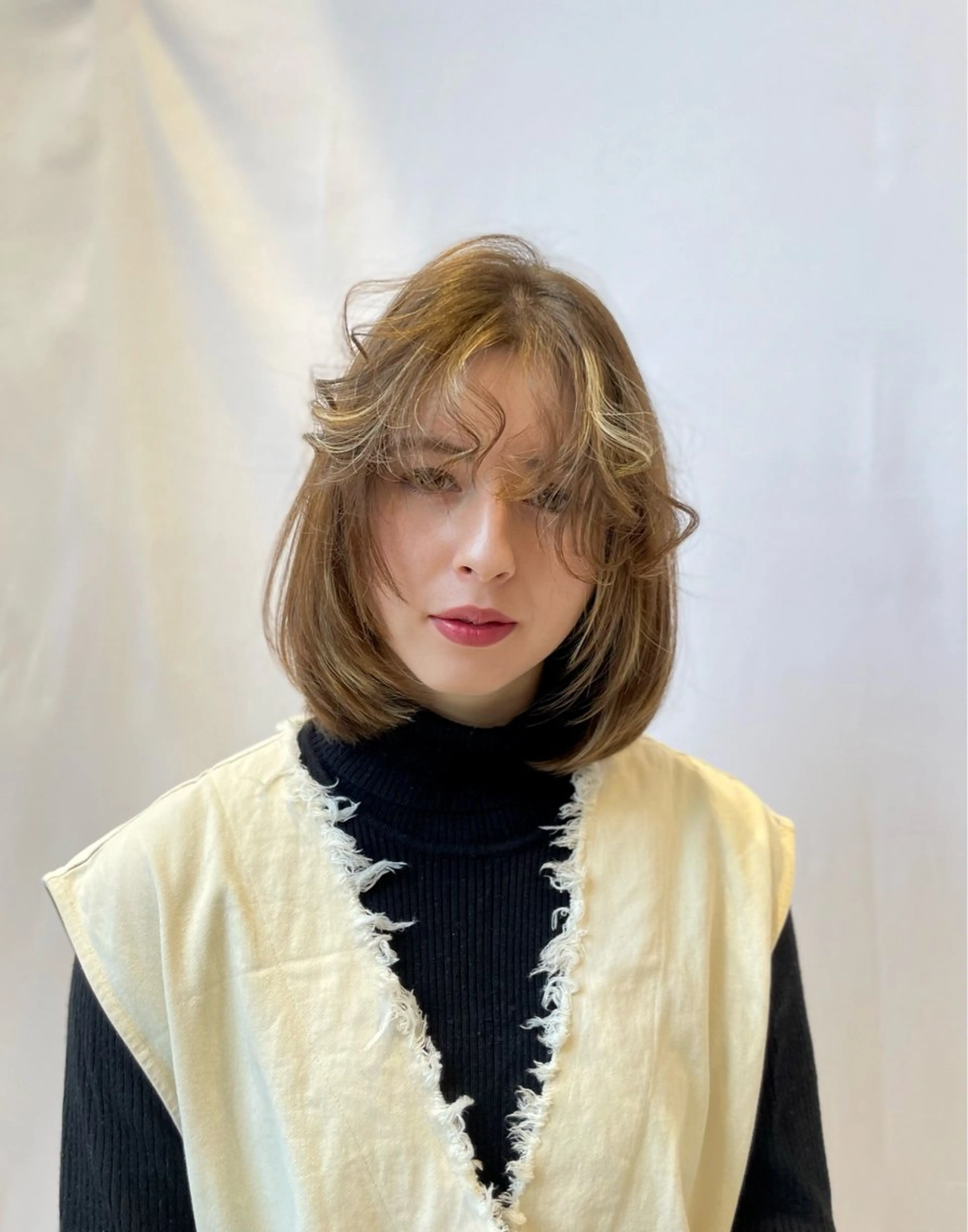 ミディアム カラー ヘアカラー クロスパーマ/うる艶 カラー/Kurumiのヘアスタイル