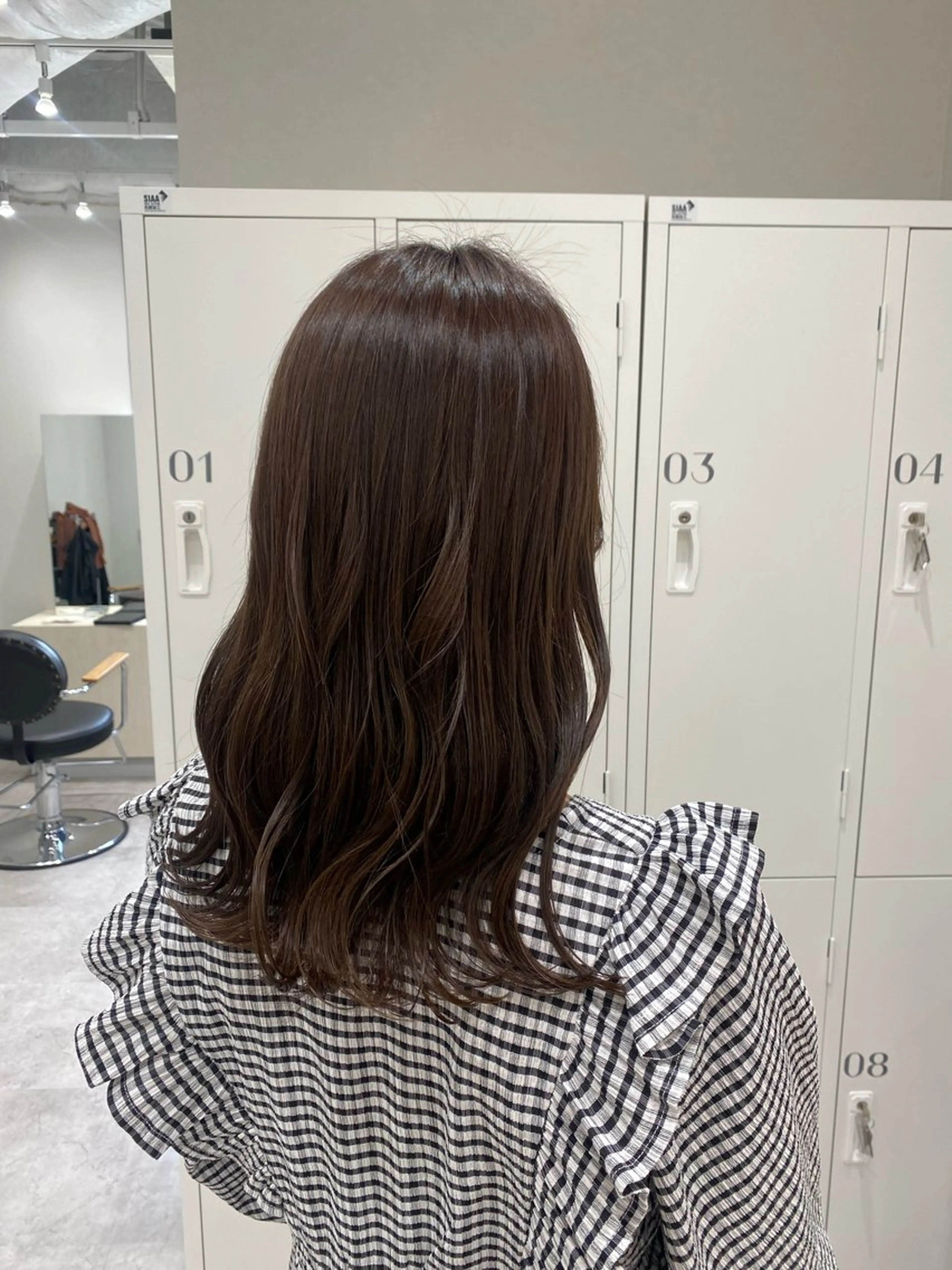 ミディアム カラー ヘアアレンジ ブラウンカラー くすみブラウン カット ヘアカラー ボブ /ニュアンス/ satomi🧸💖のヘアスタイル
