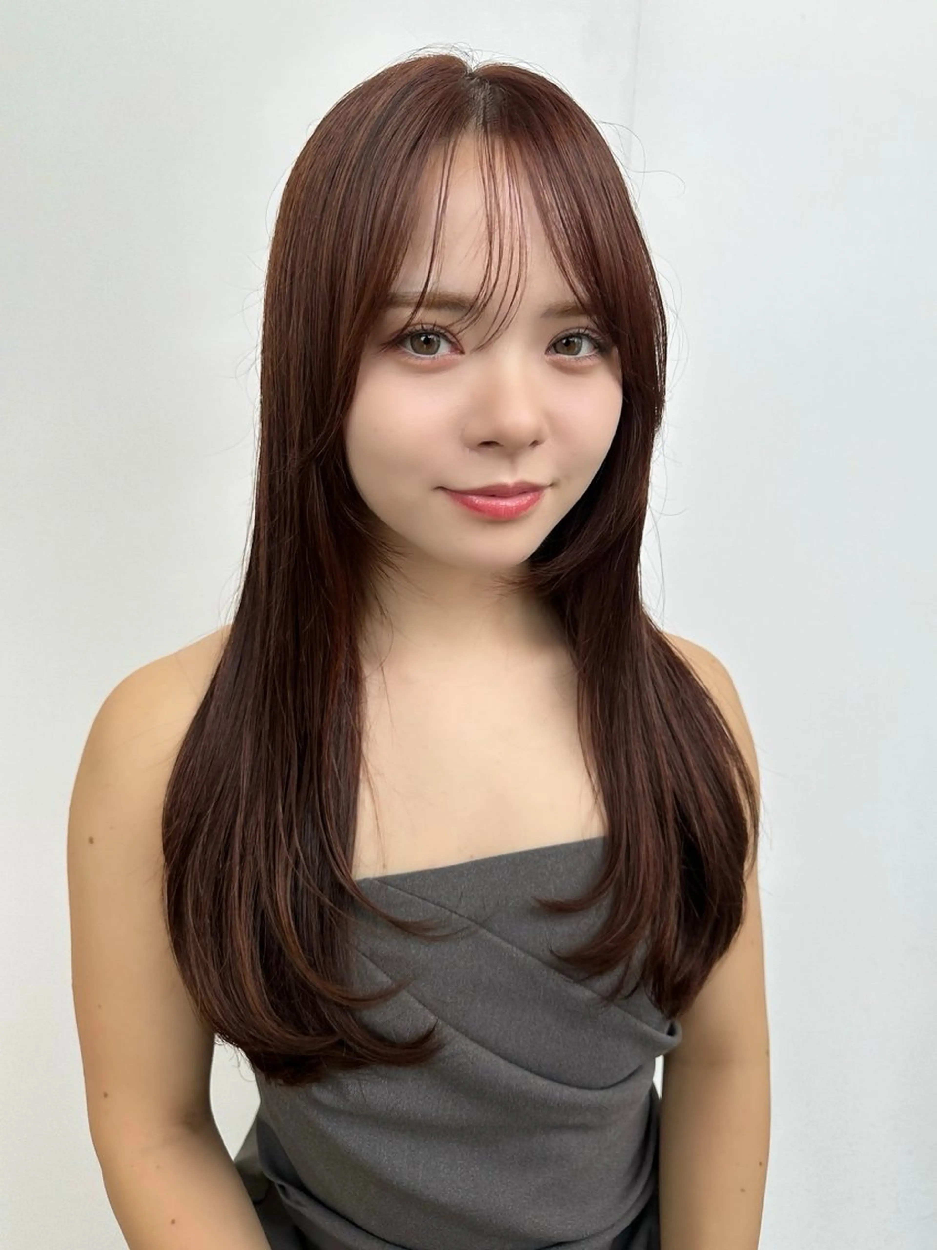 セミロング カット ヘアカラー トリートメント 顔まわりカット/艶髪 カラー✨けいとのヘアスタイル