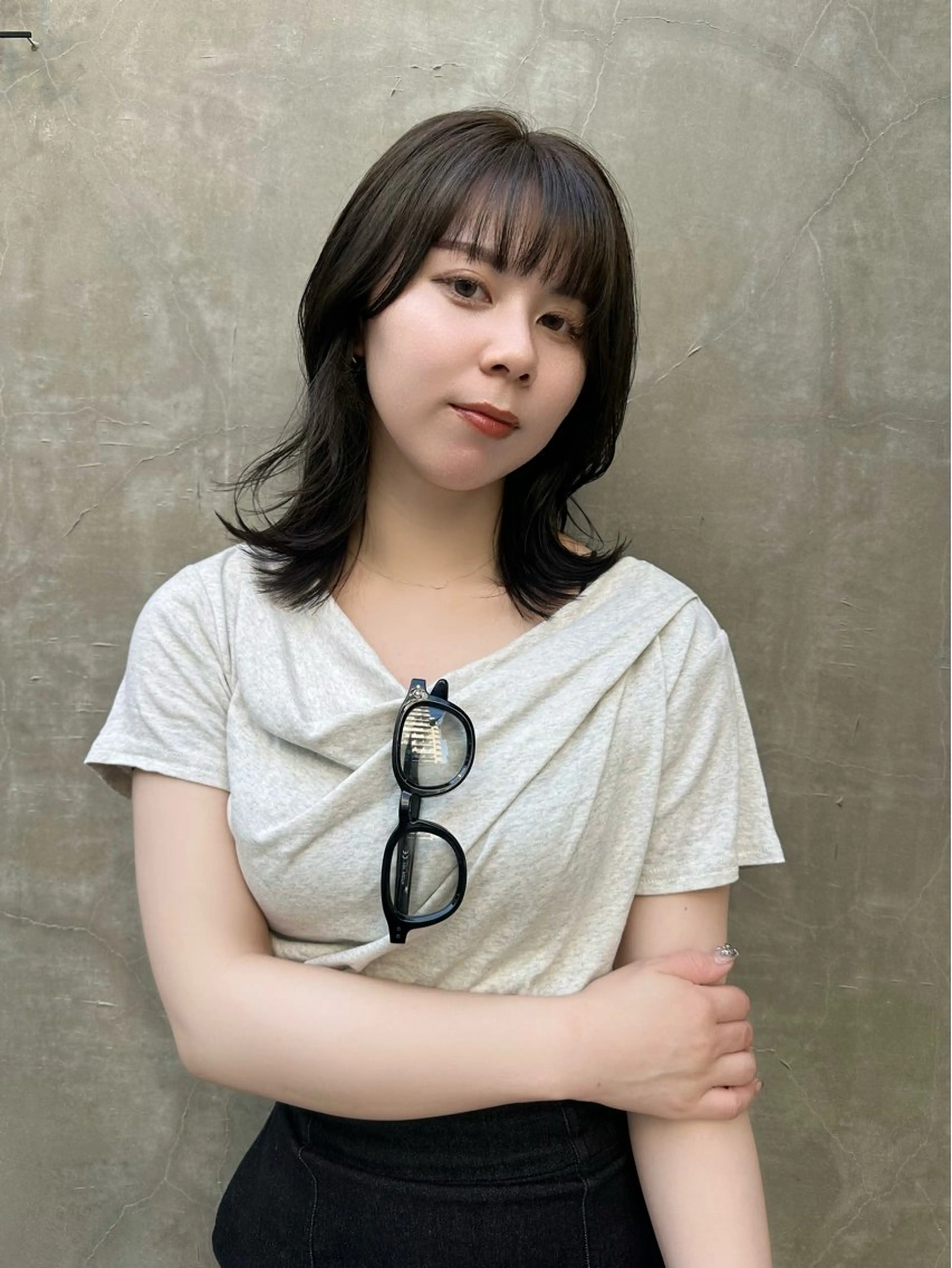 ミディアム ミディアムレイヤー 韓国風ヘア レイヤーカット カット ヘアカラー トリートメント sato ayaka ｜透明感カラー🫧のヘアスタイル