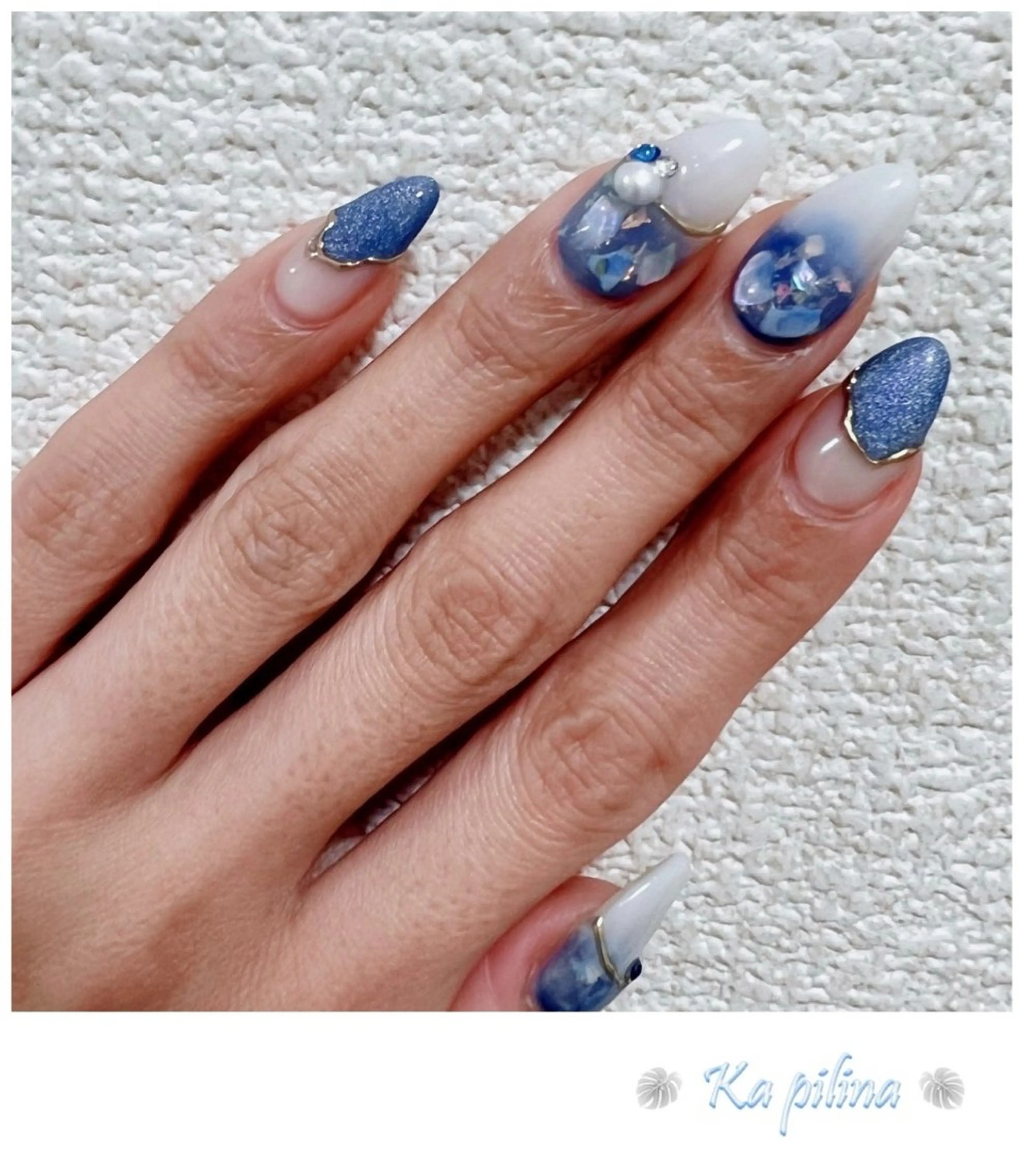 ネイル グラデーション マグネットネイル ミラーネイル ニュアンスネイル ワンカラーネイル Nail salon Ka pilinaのネイルデザイン