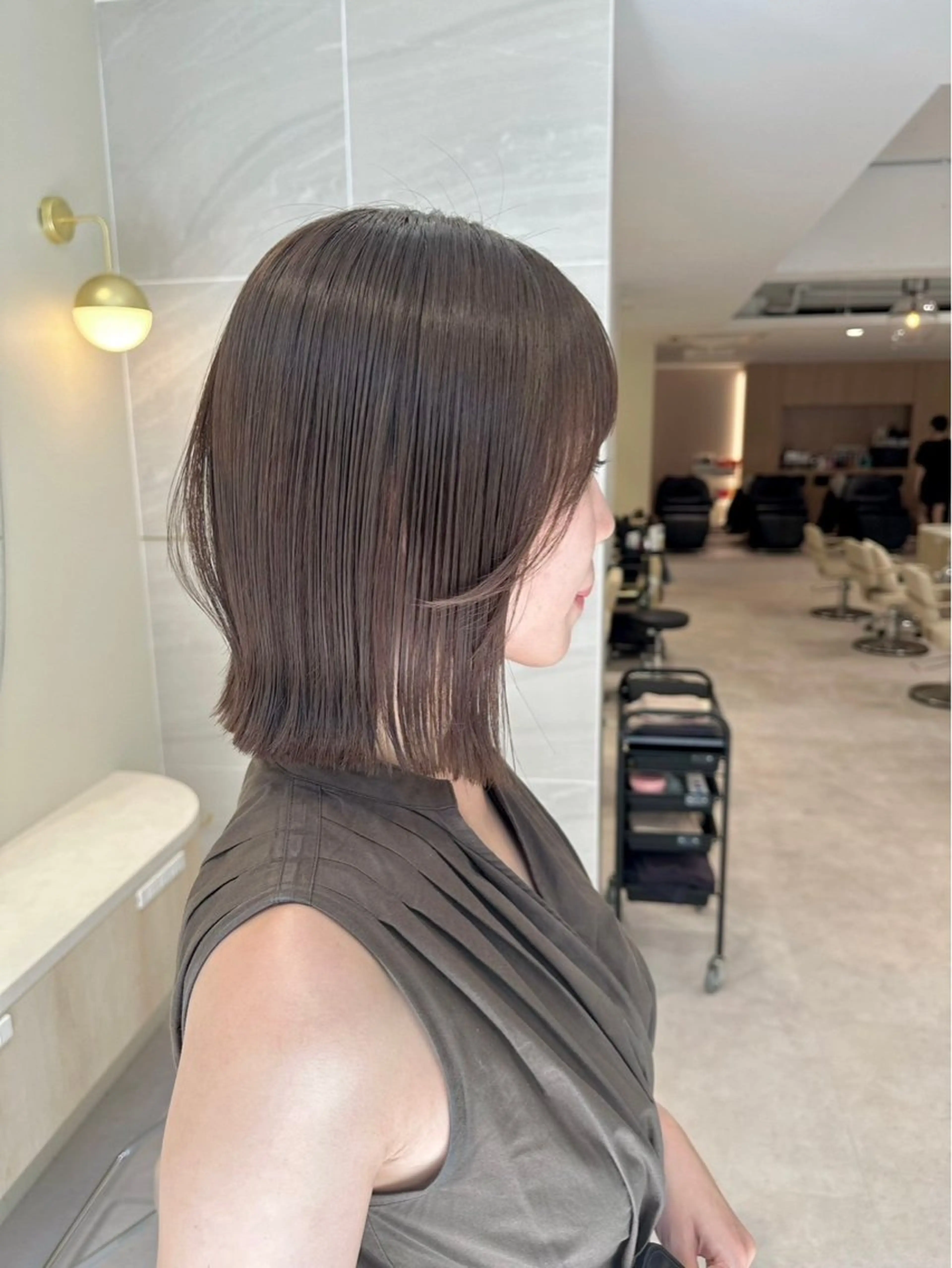 ショート 切りっぱなしボブ ボブ カット カット無料｜レイヤー カット｜韓国モテへアのヘアスタイル