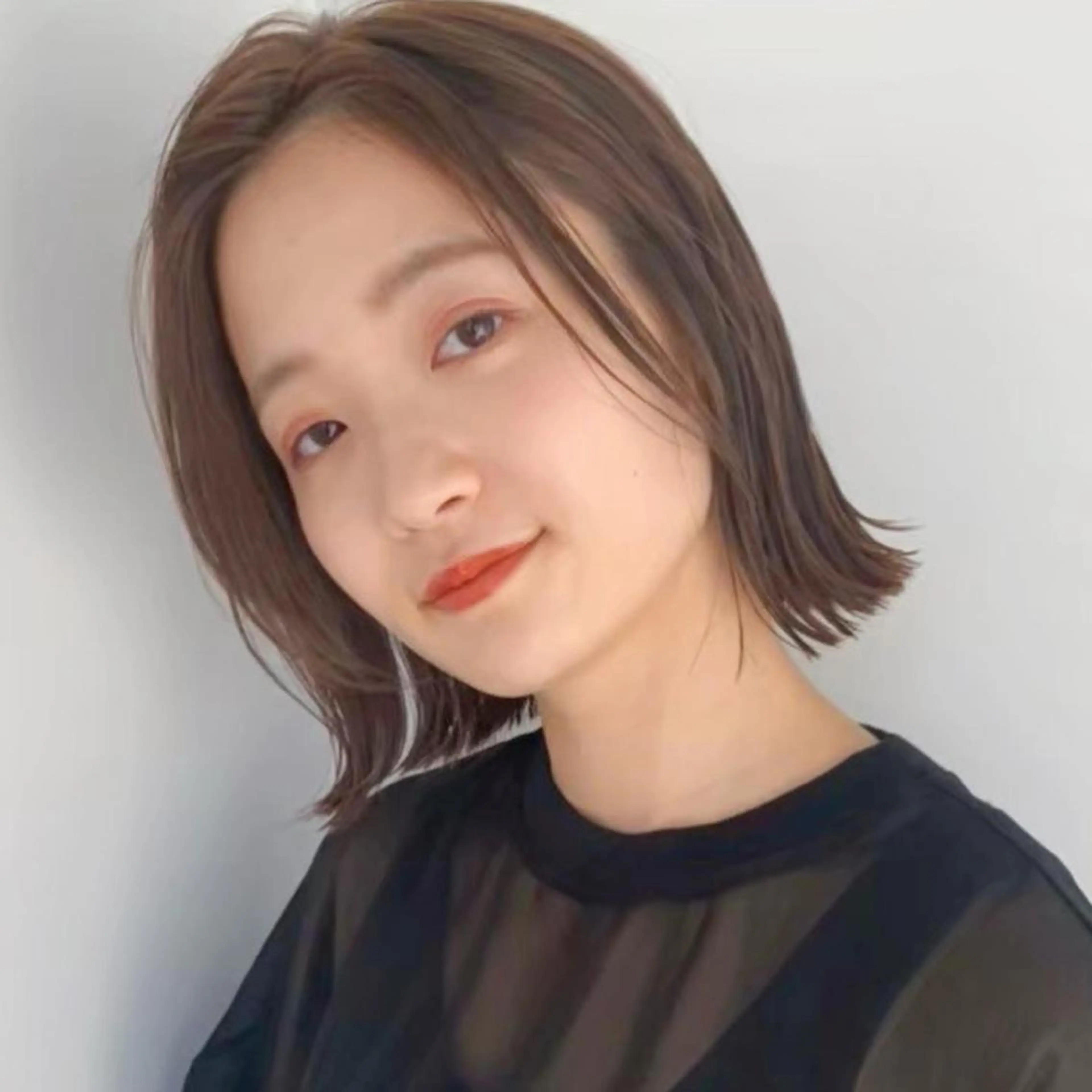 ミディアム カラー カット ヘアカラー トリートメント 🌱小顔ヘア/ボブ ミディアム/双葉🌱のヘアスタイル