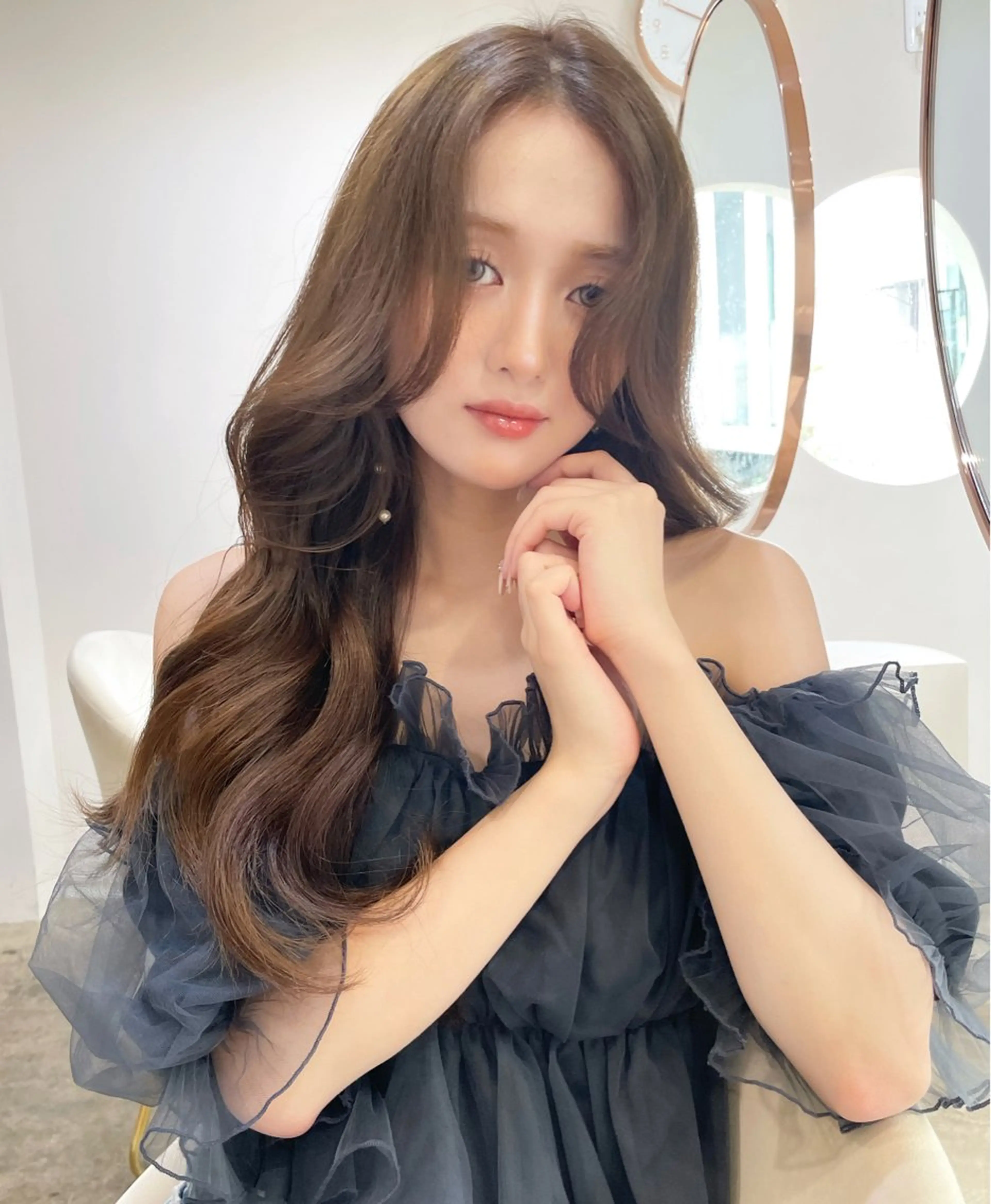 セミロング 韓国風ヘア 🍑韓国girly Saaya🍑🪄のヘアスタイル