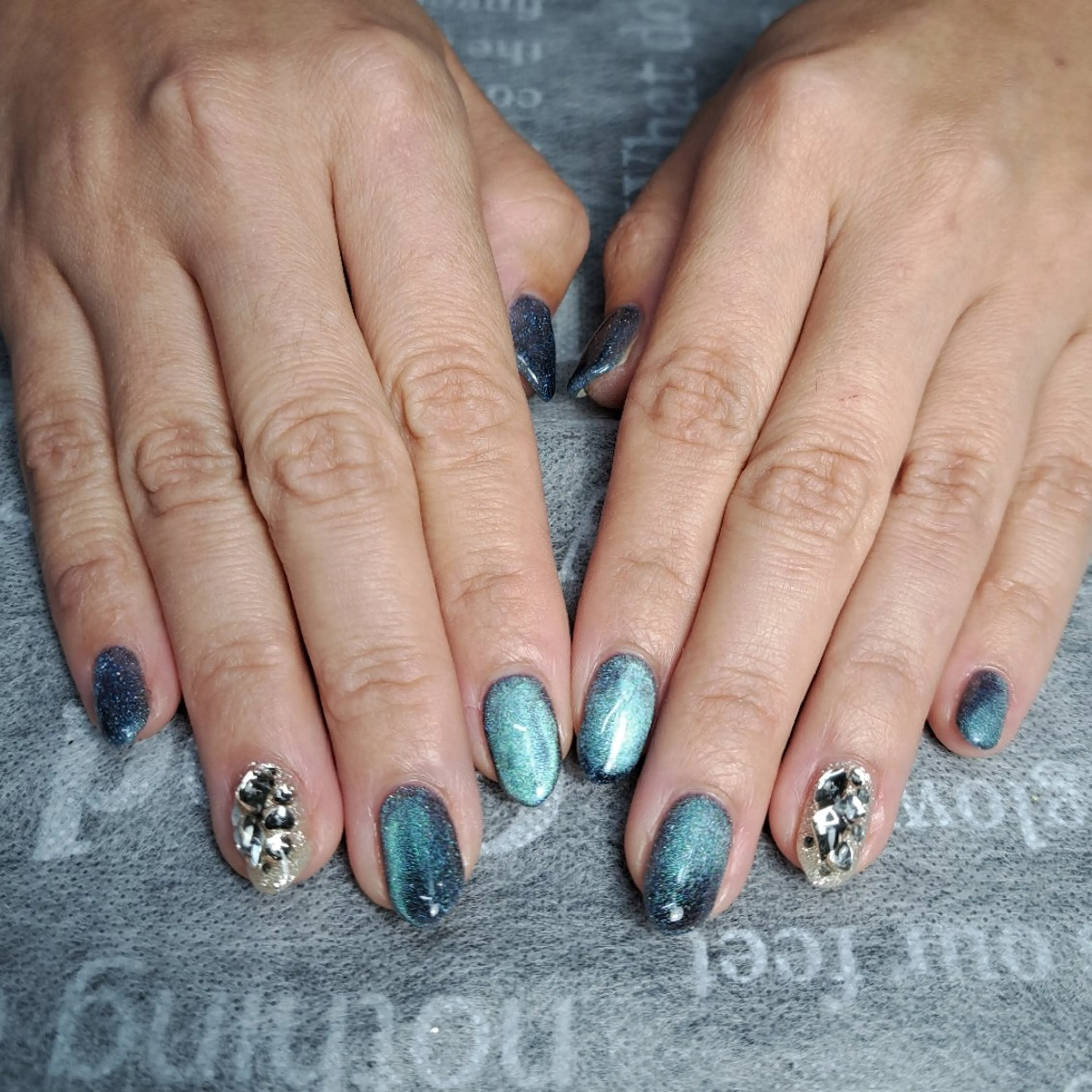 ネイル ブルー 冬ネイル クリスマス HAYASHI  Nのネイルデザイン