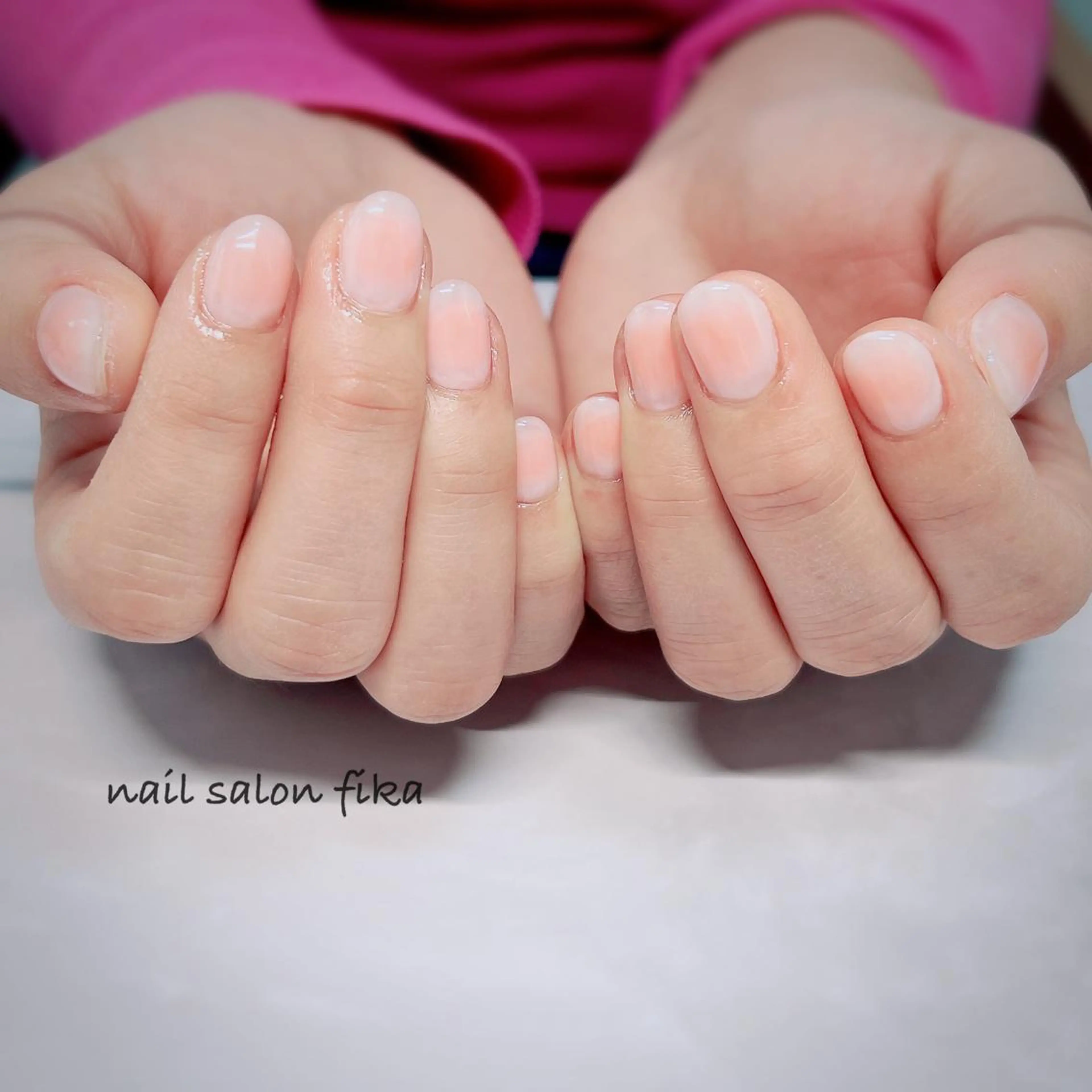 ネイル チークネイル ショートネイル シンプルネイル nail salon fikaのネイルデザイン