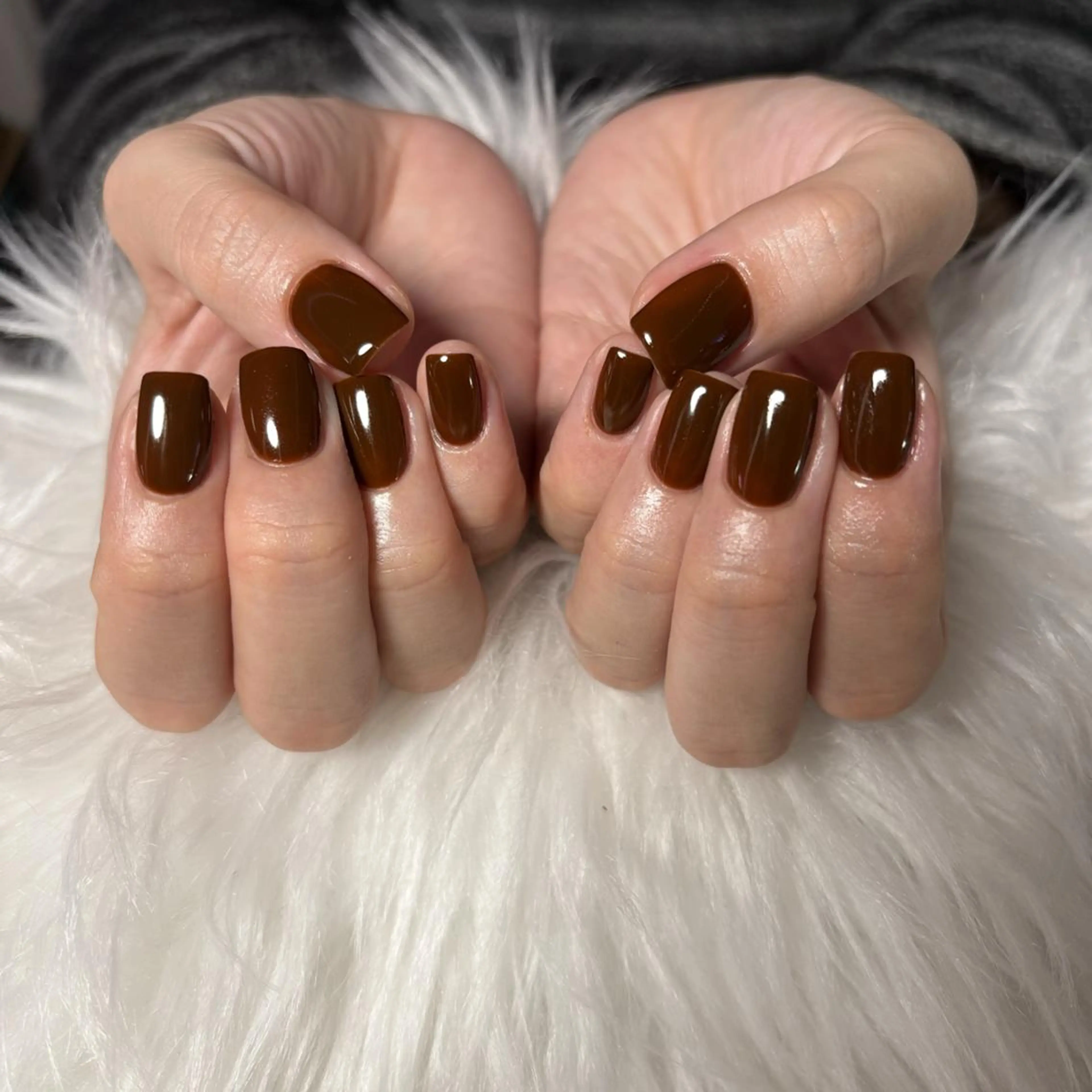 ネイル ブラウン ハンドネイル nail salon Libertyのネイルデザイン