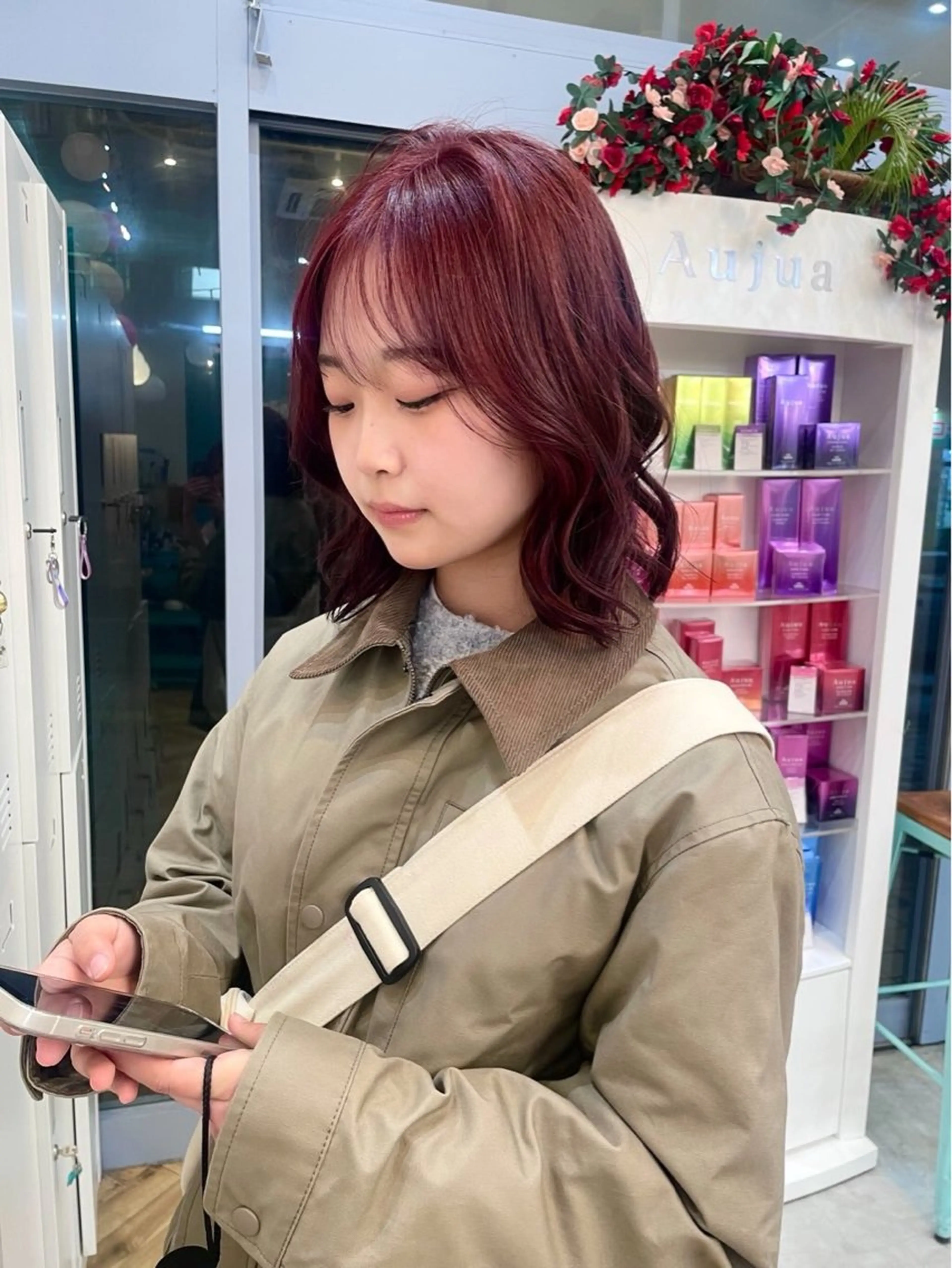 ミディアム カラー ブリーチ ダブルカラー ブリーチなしカラー ROMMY.所属・ナカノユウ/本厚木/ レイヤーカットのヘアスタイル
