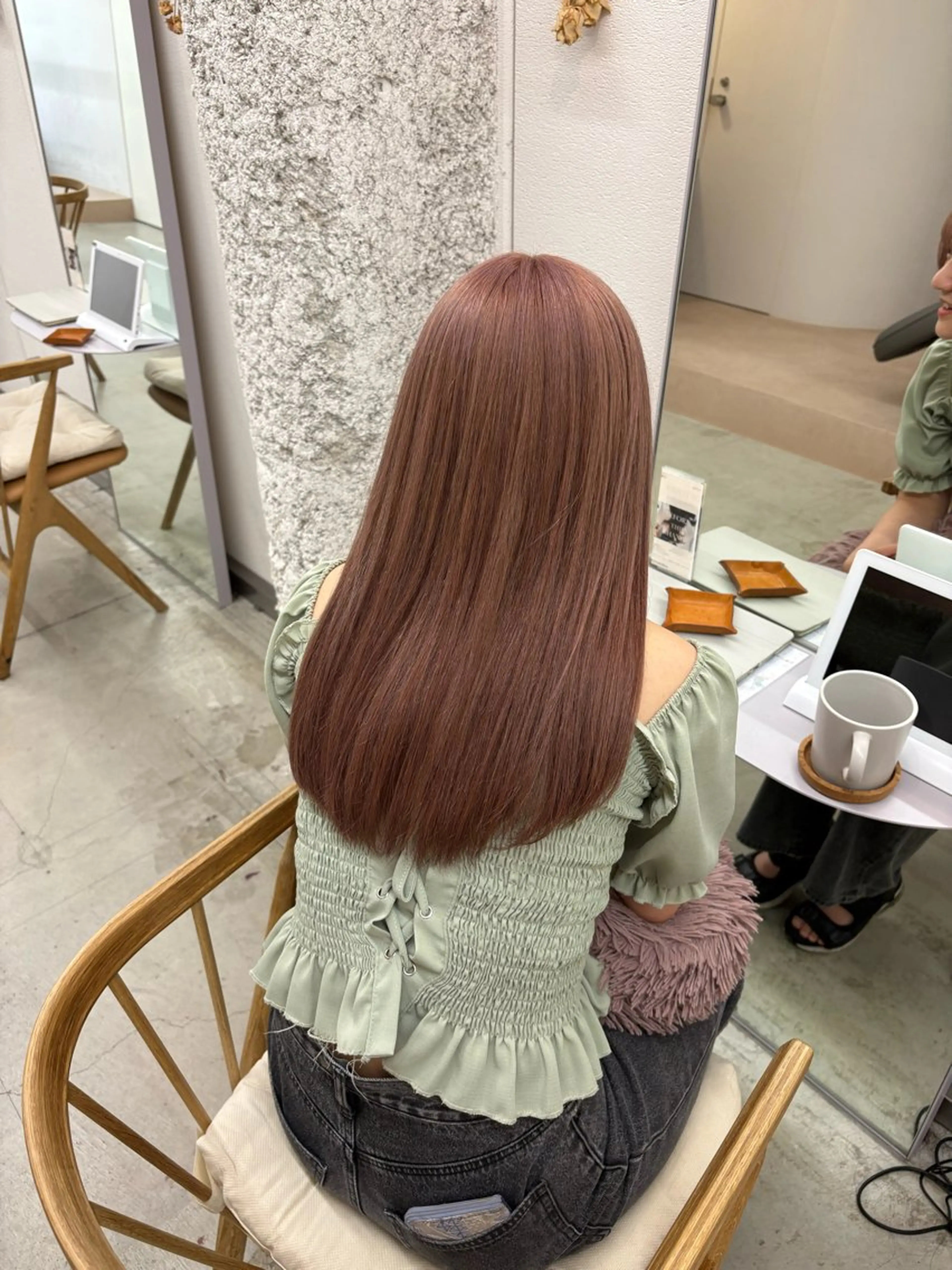セミロング カラー ベージュカラー ピンクカラー カット ヘアカラー トリートメント NIKO/名古屋/ 伏見/花屋併設のヘアスタイル
