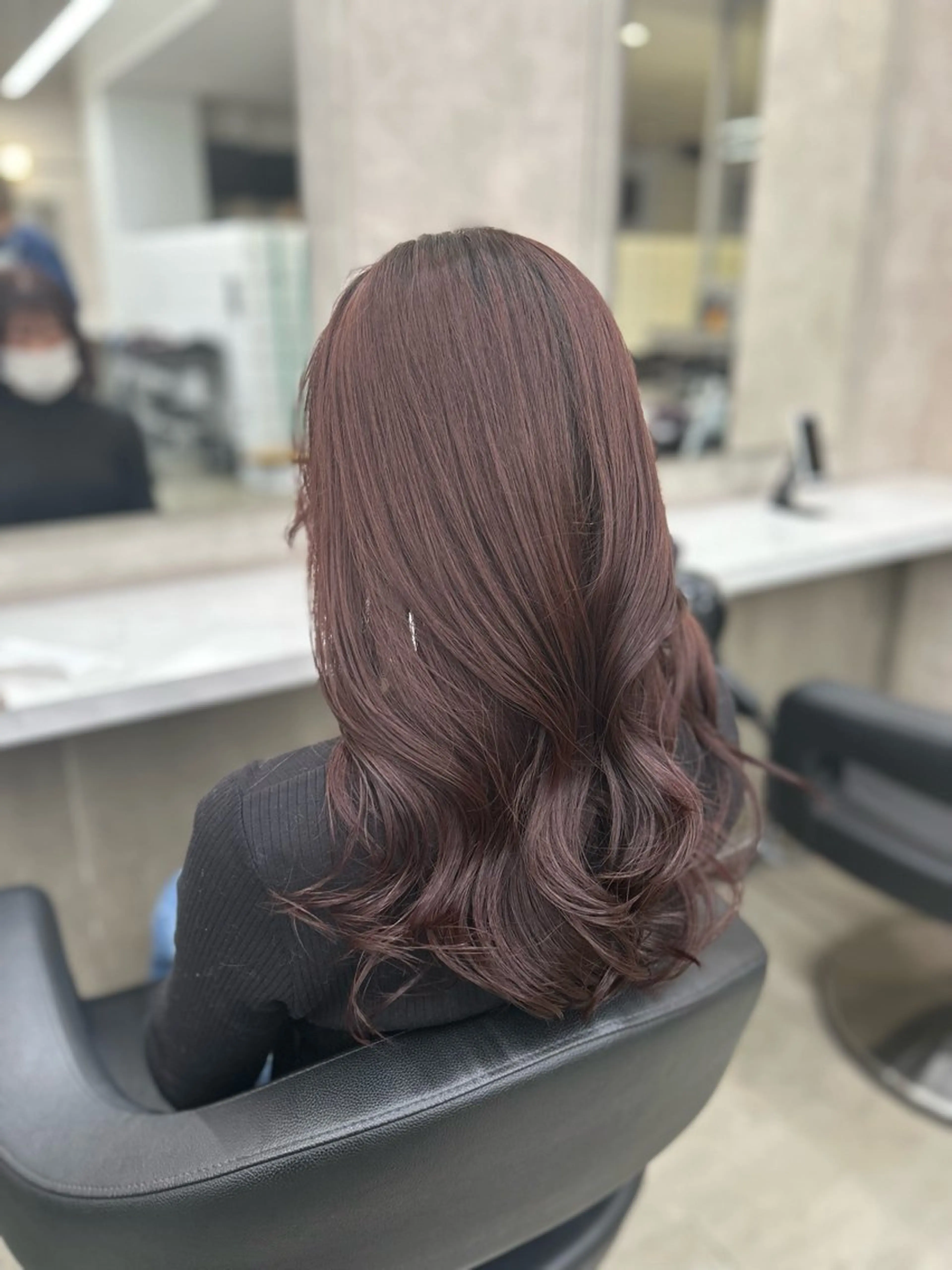ロング カラー パーマ ヘアアレンジ メンズ キッズ ヘアカラー トリートメント ヘアセット ブリーチなしカラー/ ブラウン/レイヤーのヘアスタイル