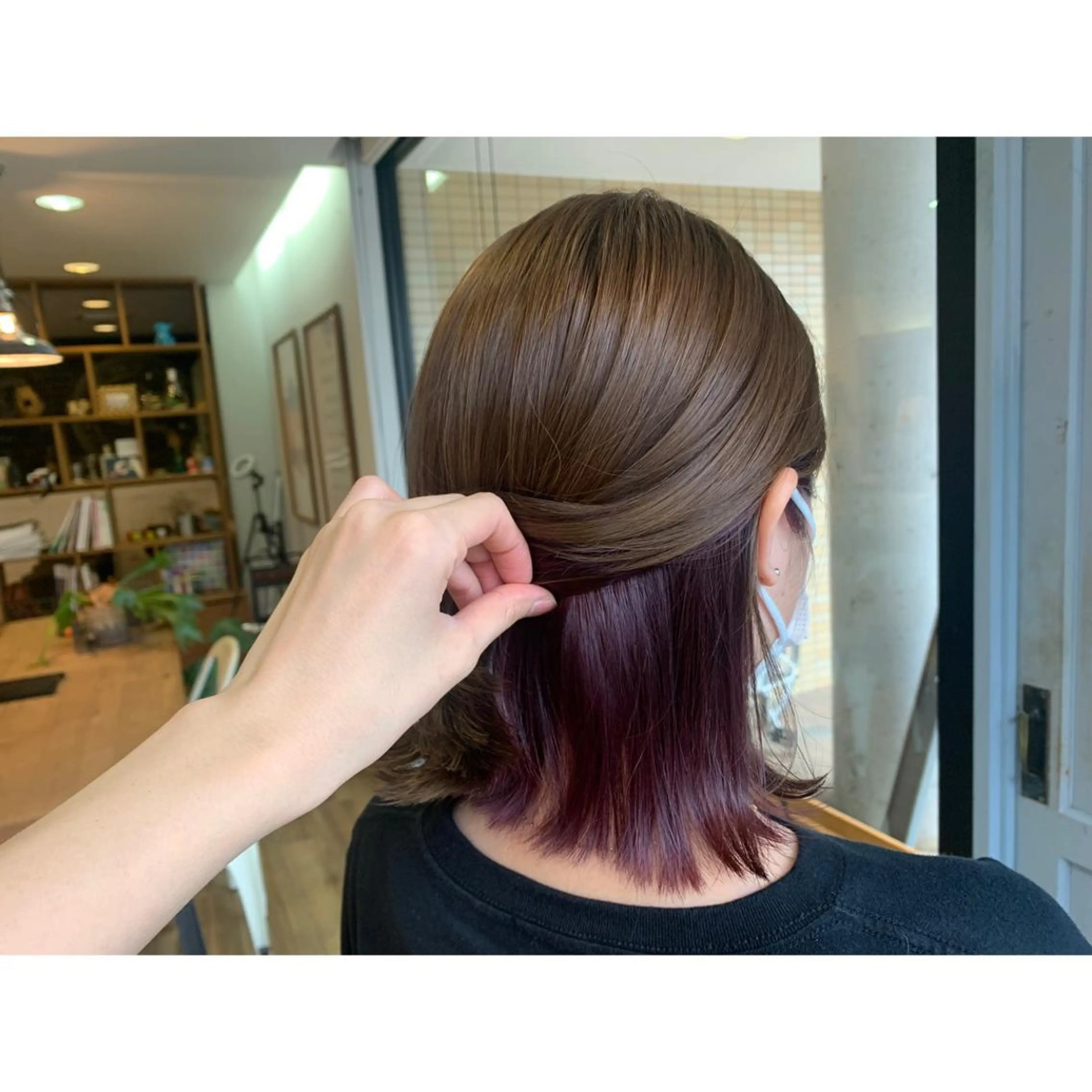 ミディアム カラー ピンクカラー バイオレットカラー ヘアカラー トリートメント ツキダテ ユイのヘアスタイル