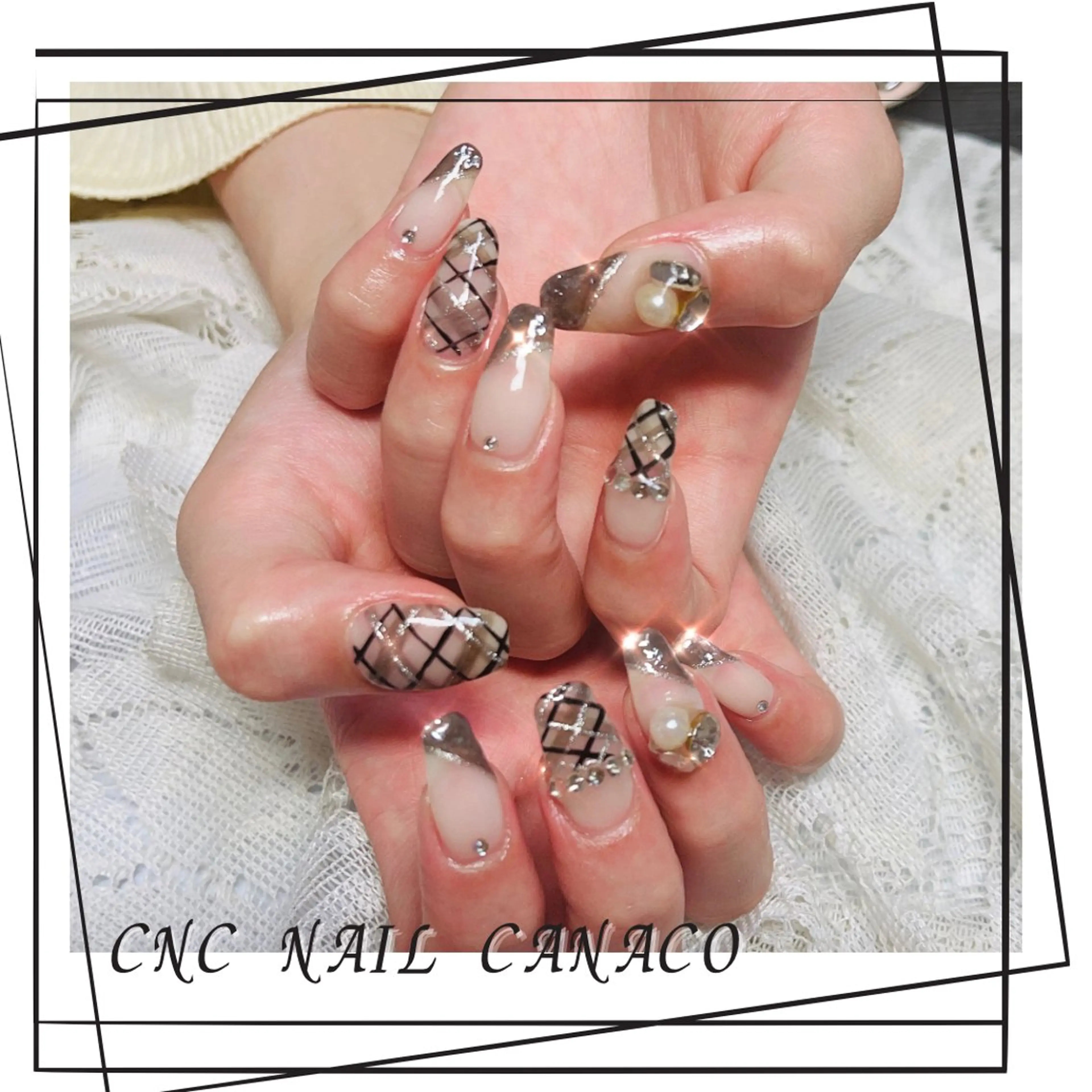 ネイル アートネイル ガーリー メンズネイル 持ち込み ハンドネイル ハンドケア Felice所属・ベテランネイル cnc  nailのネイルデザイン