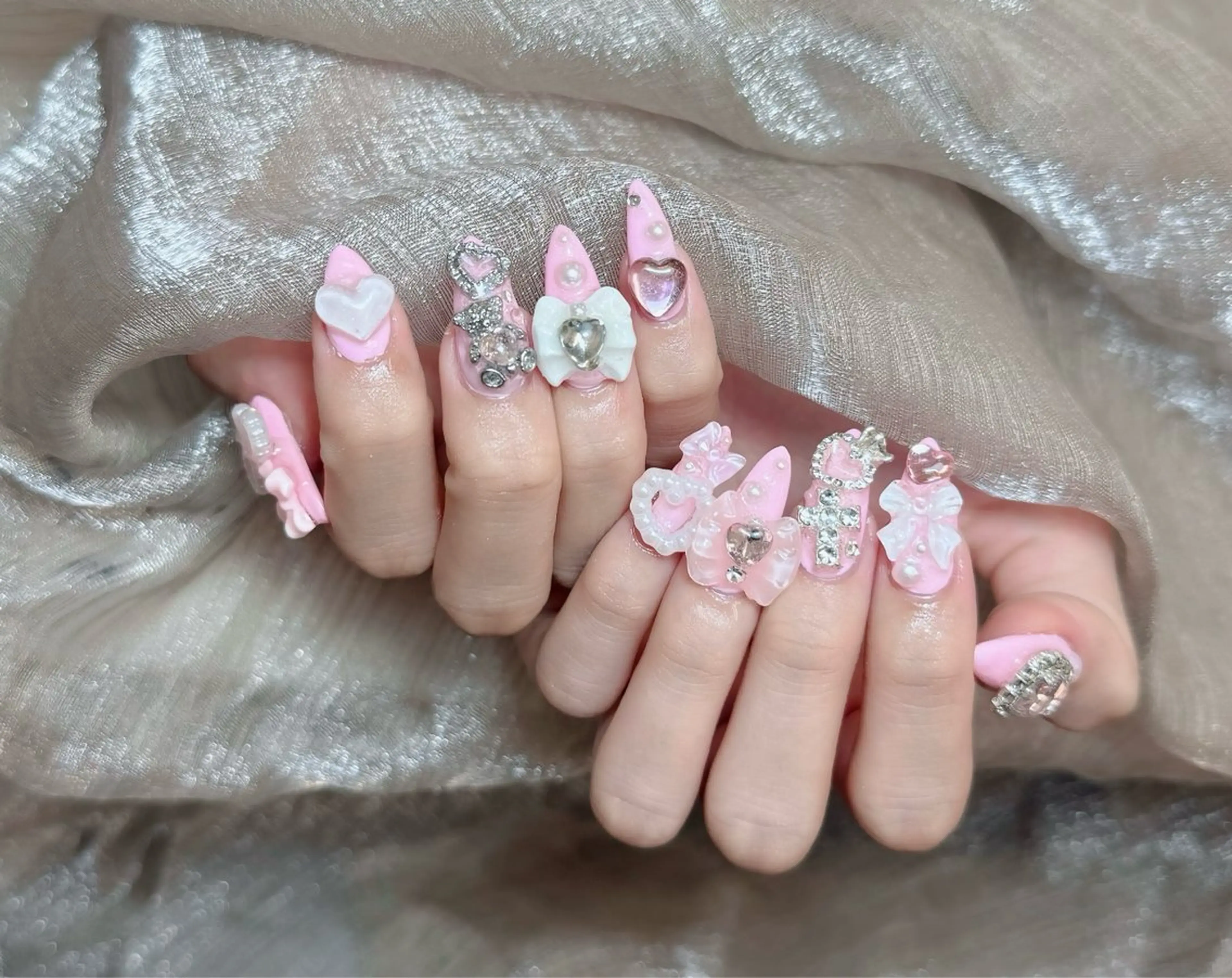 ネイル アートネイル フレンチネイル ジェルネイル 韓国ネイル マグネットネイル ハンドネイル Lenie Nail Okuboのネイルデザイン