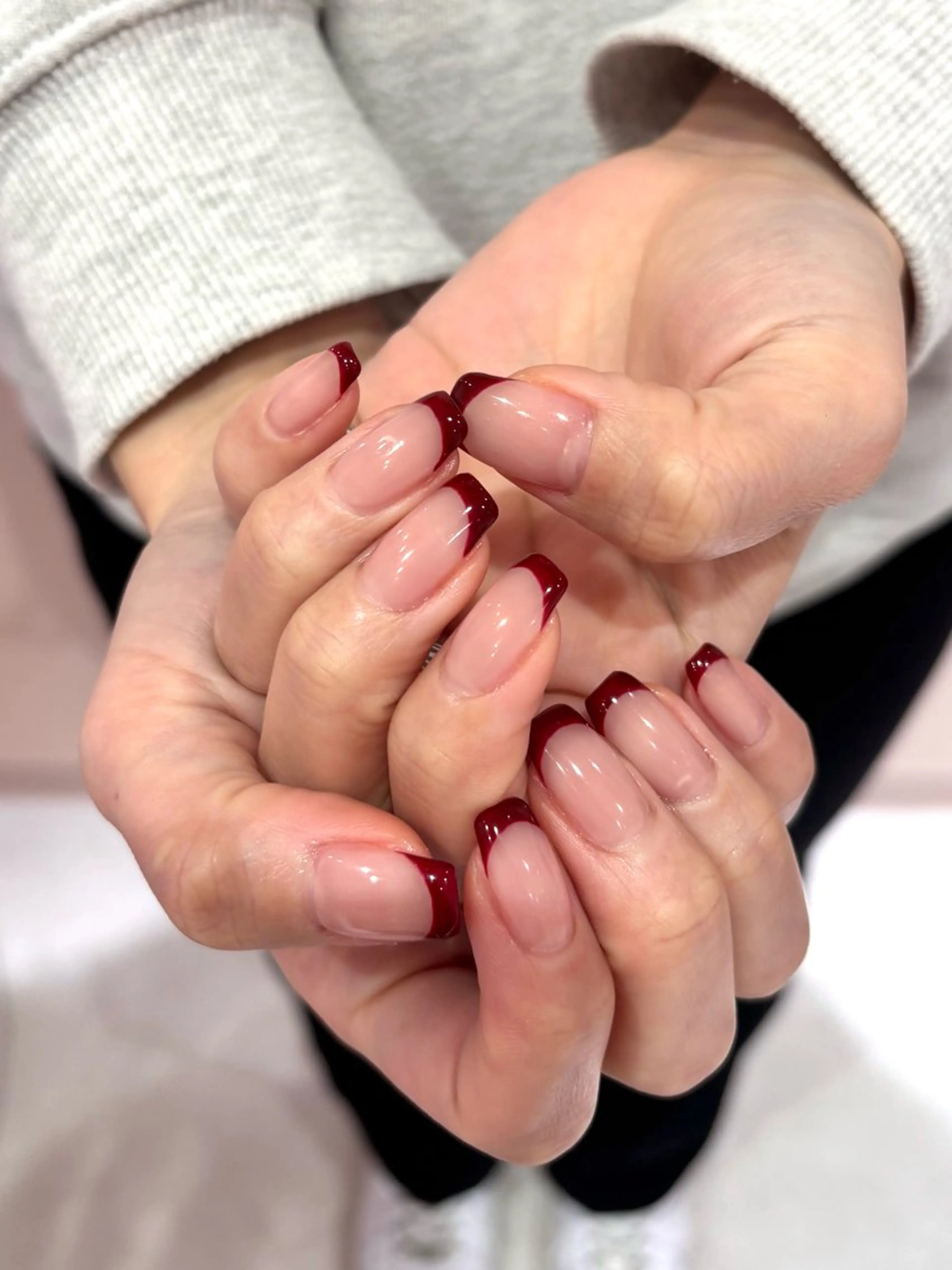 ネイル ボルドー フレンチネイル LUCY心斎橋/ 💍Saki💍のネイルデザイン