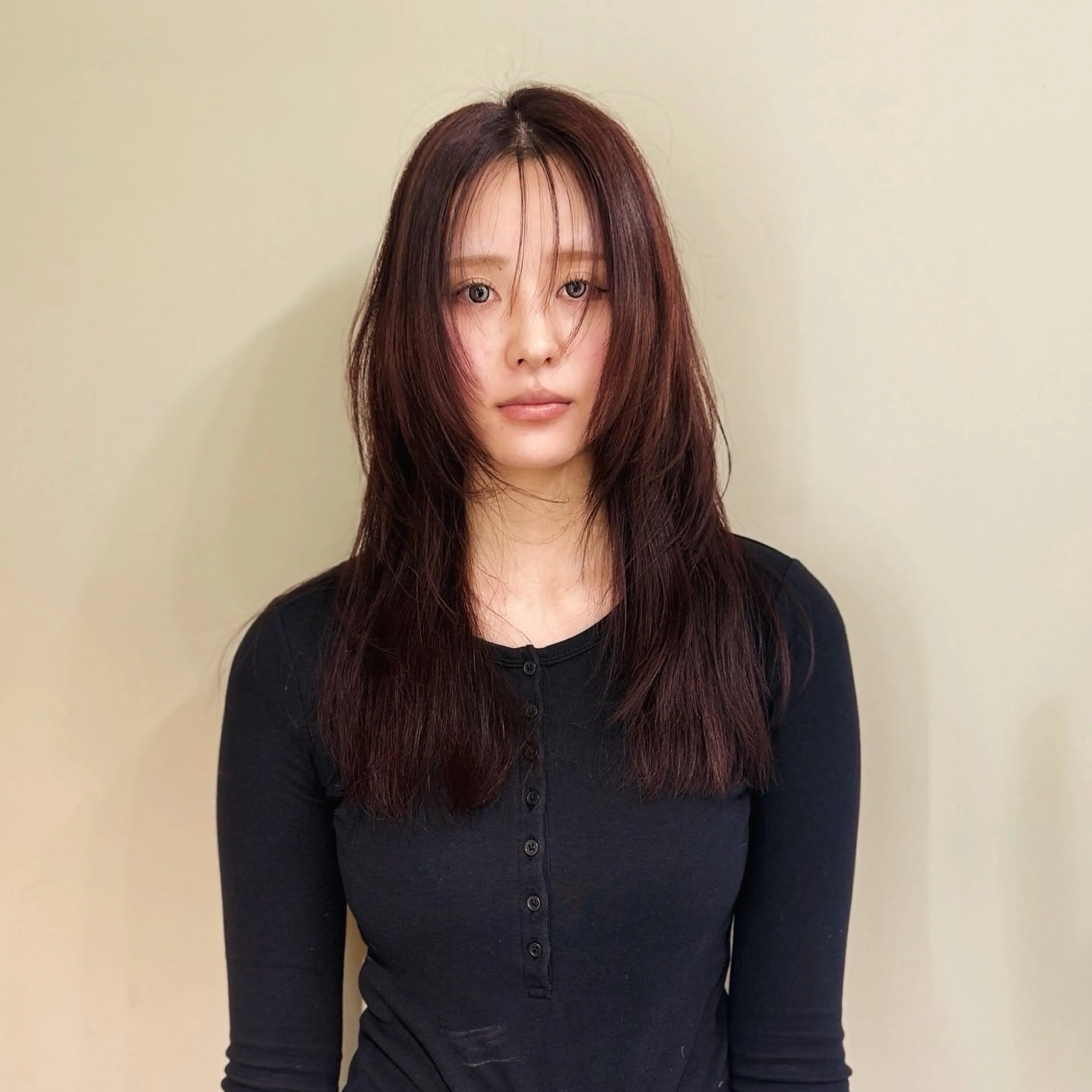 ロング カラー ボルドーカラー レイヤーカット opus 店長大和 レイヤー/赤み消しのヘアスタイル