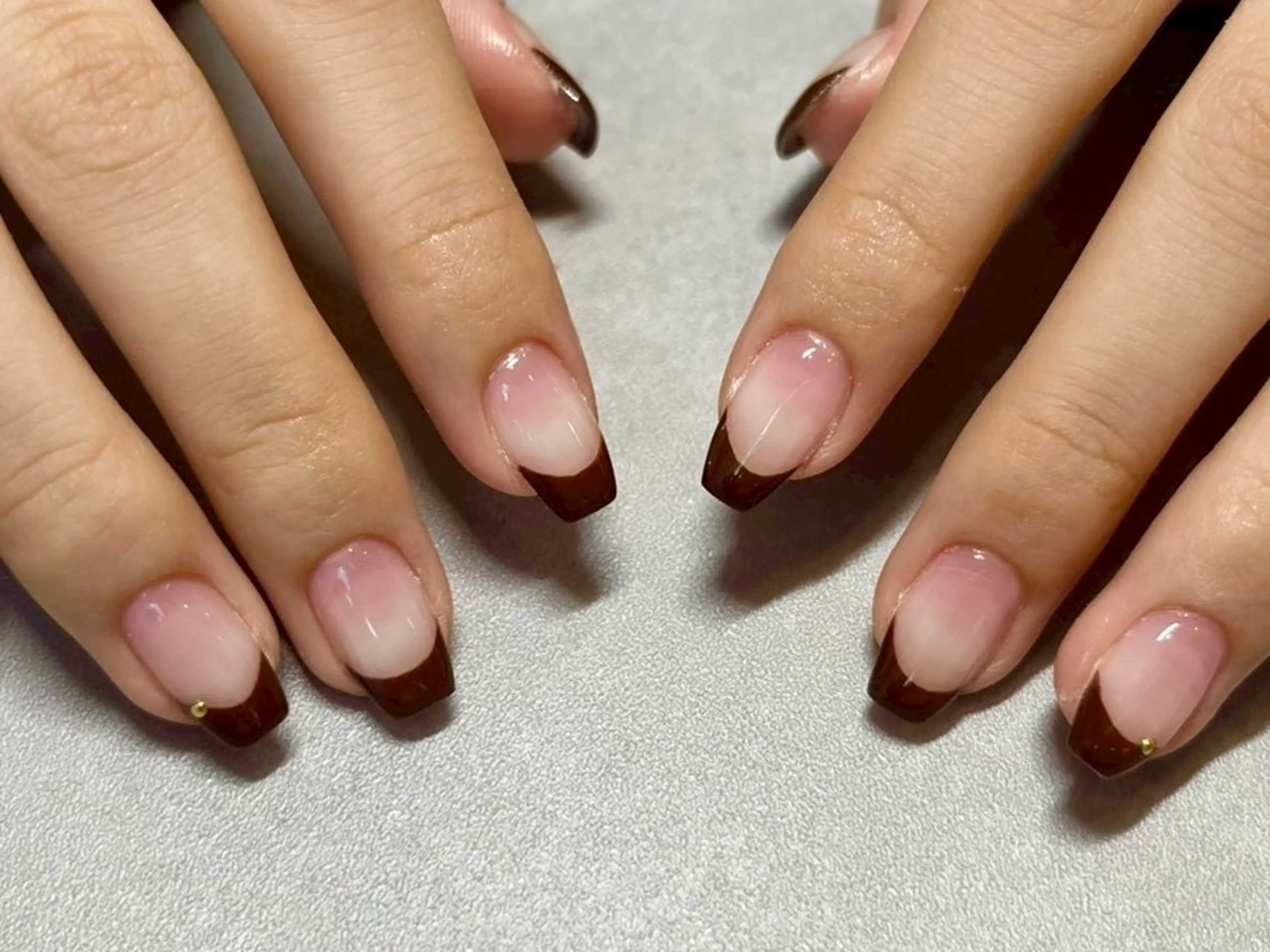 ネイル ブラウン フレンチネイル Ayano ♡のネイルデザイン