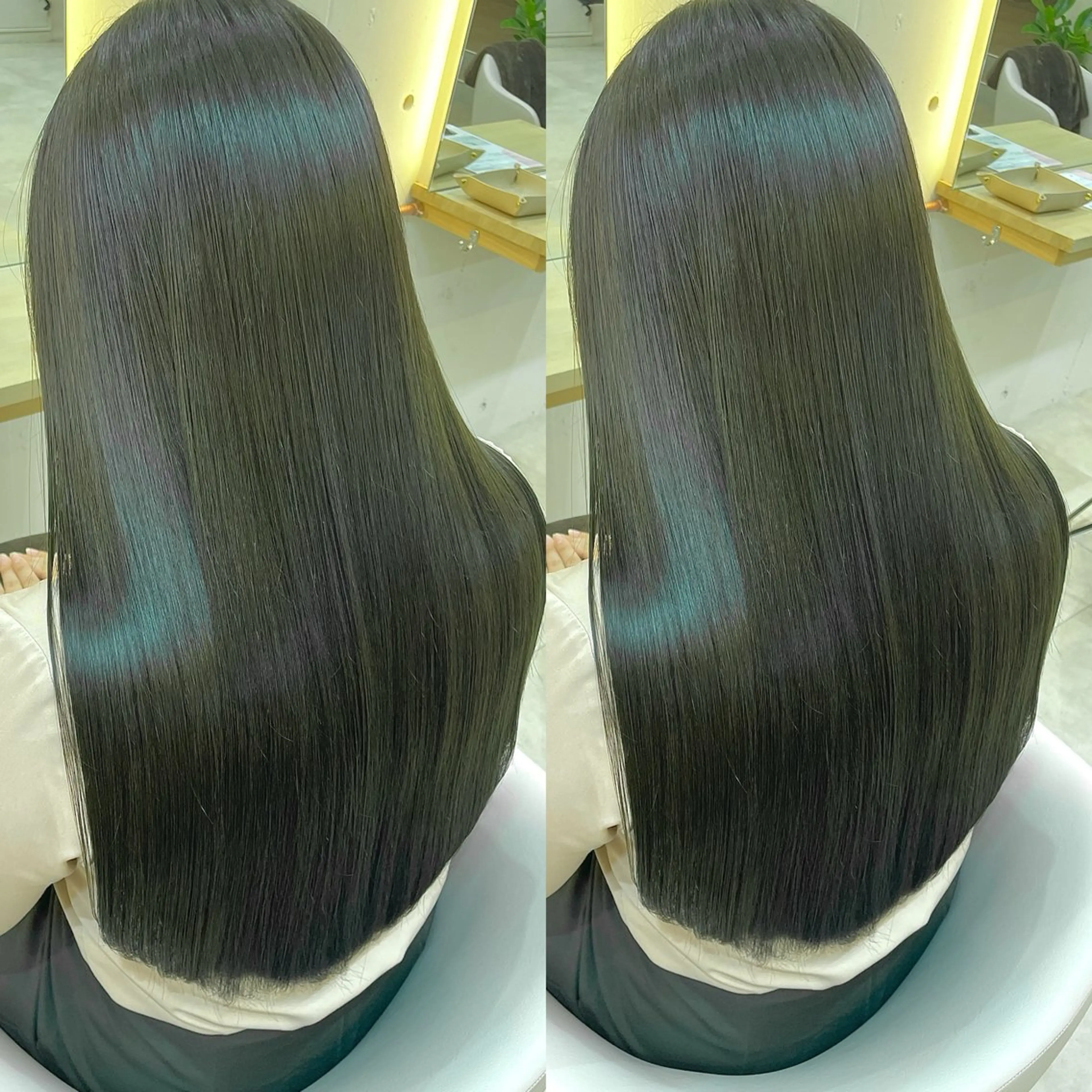 ロング カラー ブラウンカラー オリーブブラウン ヘアカラー トリートメント ヘアセット ブリーチ無しダブル カラー🦕まどかのヘアスタイル