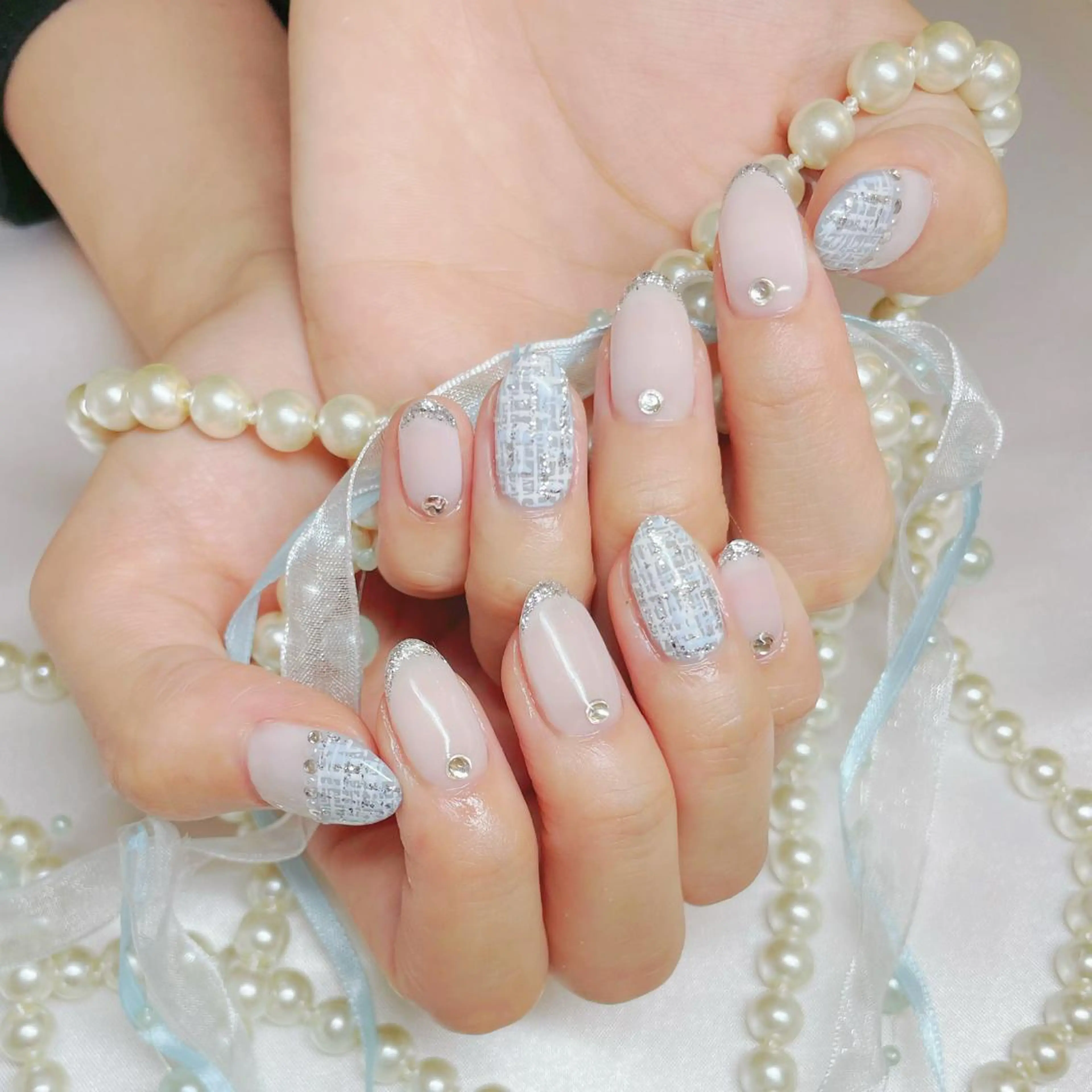 ネイル オーロラネイル フラッシュネイル 氷ネイル・うるうるネイル キラキラネイル 韓国ネイル Amour baseのネイルデザイン