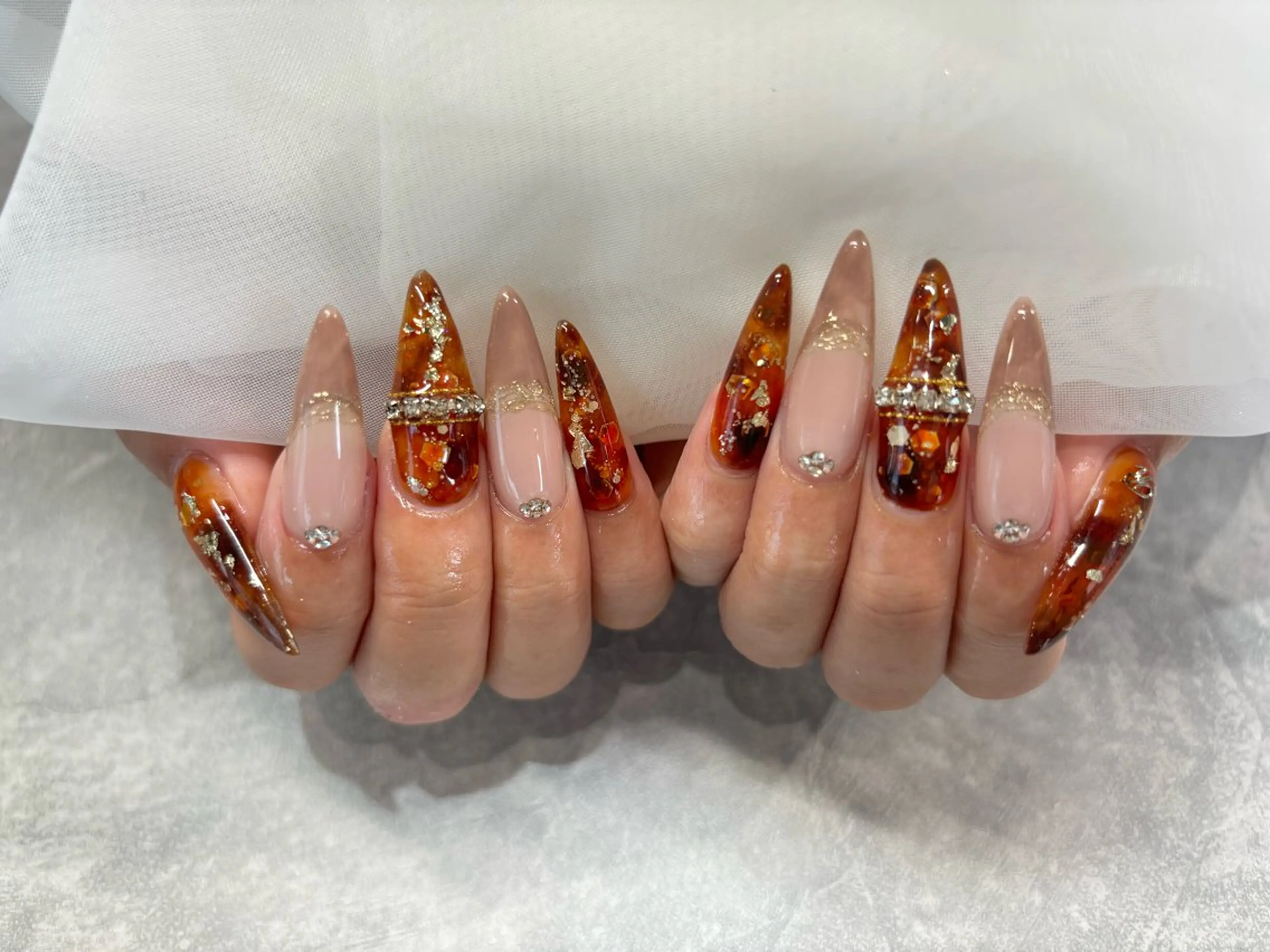 ネイル ロングネイル ハンドネイル joieange 難波店 藤谷ルディアのネイルデザイン