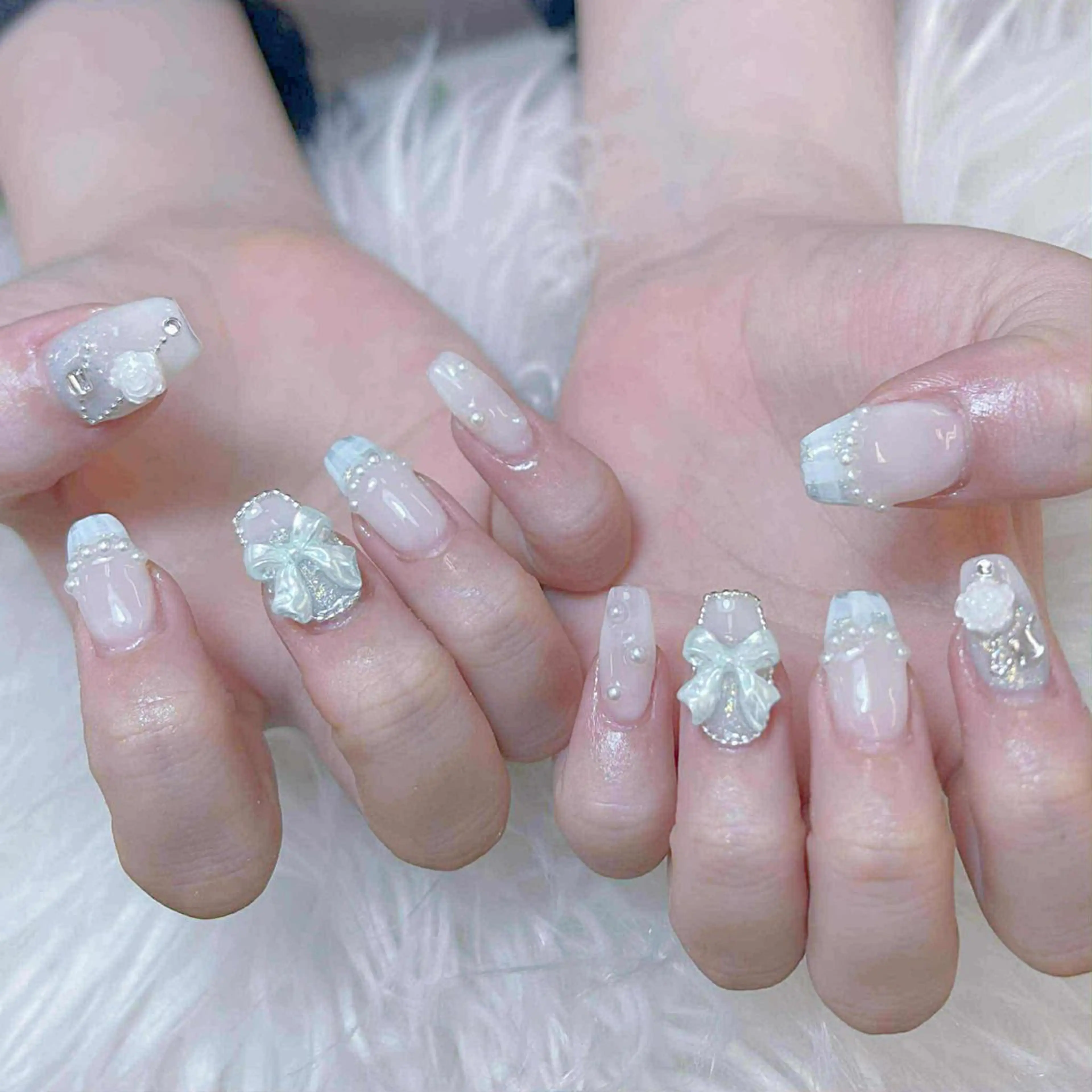 ネイル チークネイル 長さ出し フットネイル マグネットネイル 持ち込み ハンドネイル ANH NAIL ゴテゴテ専門店💎のネイルデザイン