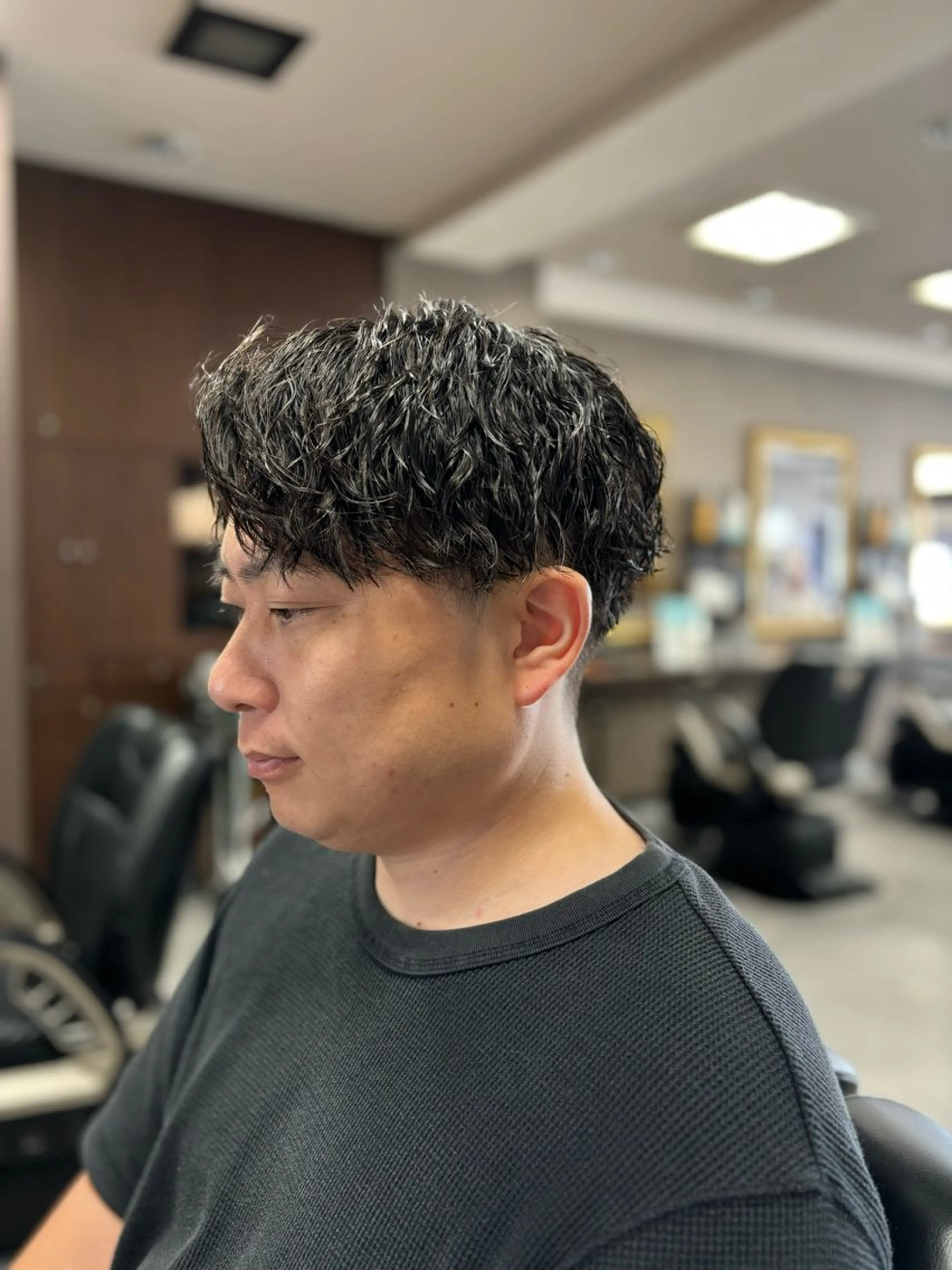 ミディアム パーマ メンズ バーバーショップ涼桜新町店所属・田中大 パーマ/メンズカットのヘアスタイル