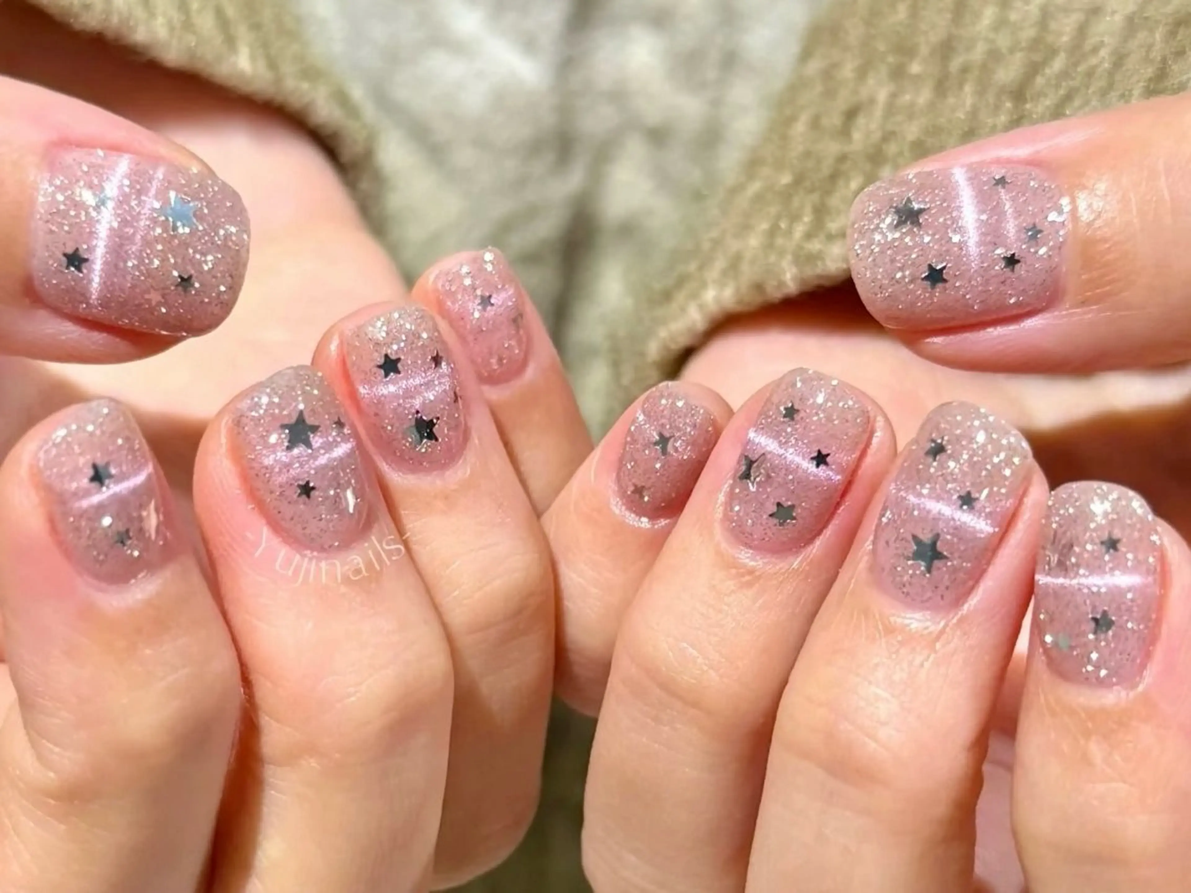 ネイル オーロラネイル 長さ出し ジェルネイル 氷ネイル・うるうるネイル 韓国ネイル ハンドネイル lumiereva nail salon所属・Lumiereva nail salonのネイルデザイン