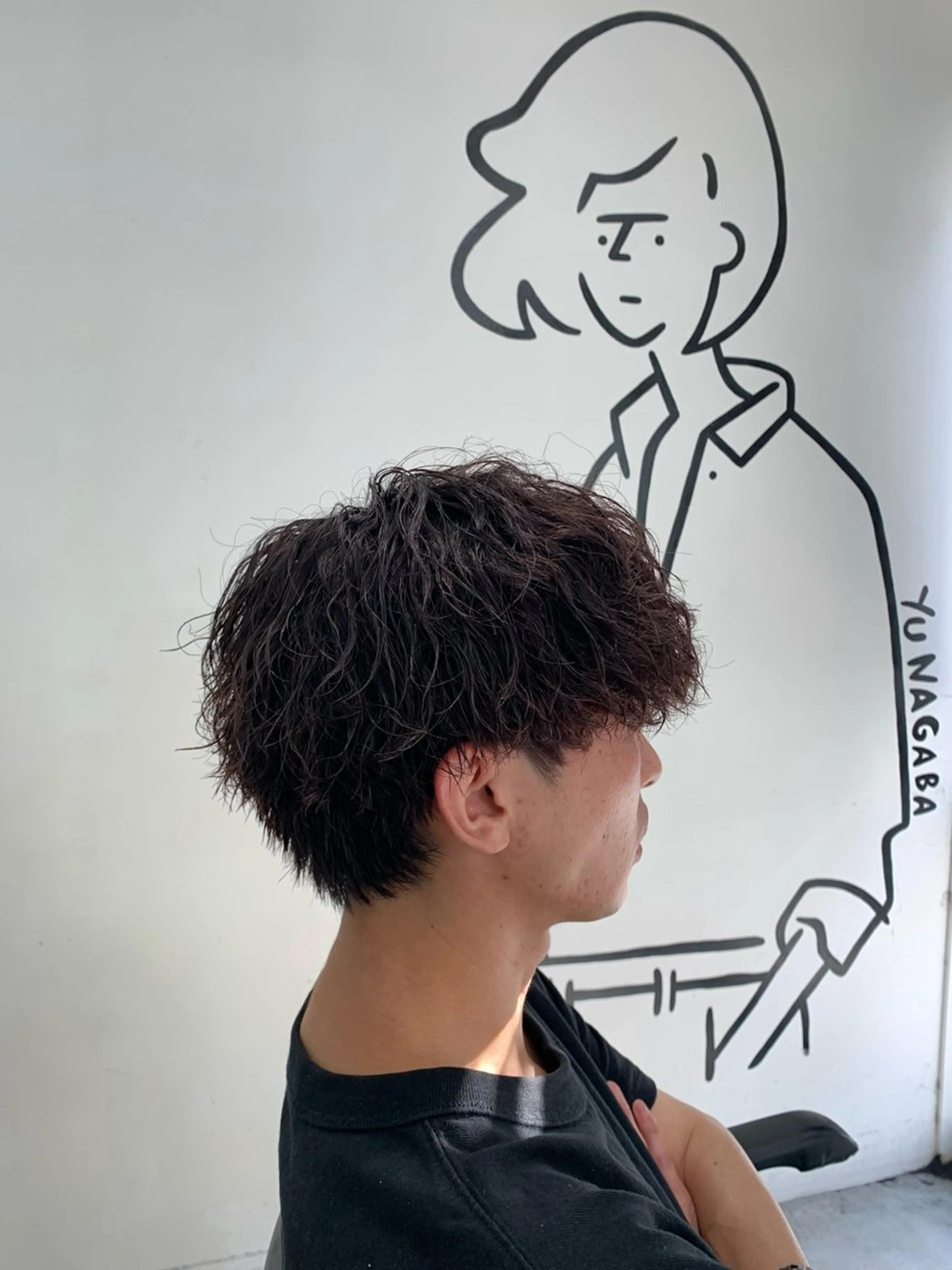 ショート パーマ メンズ ショートヘア カット パーマ メンズ特化美容師/ 藤戸 椋のヘアスタイル