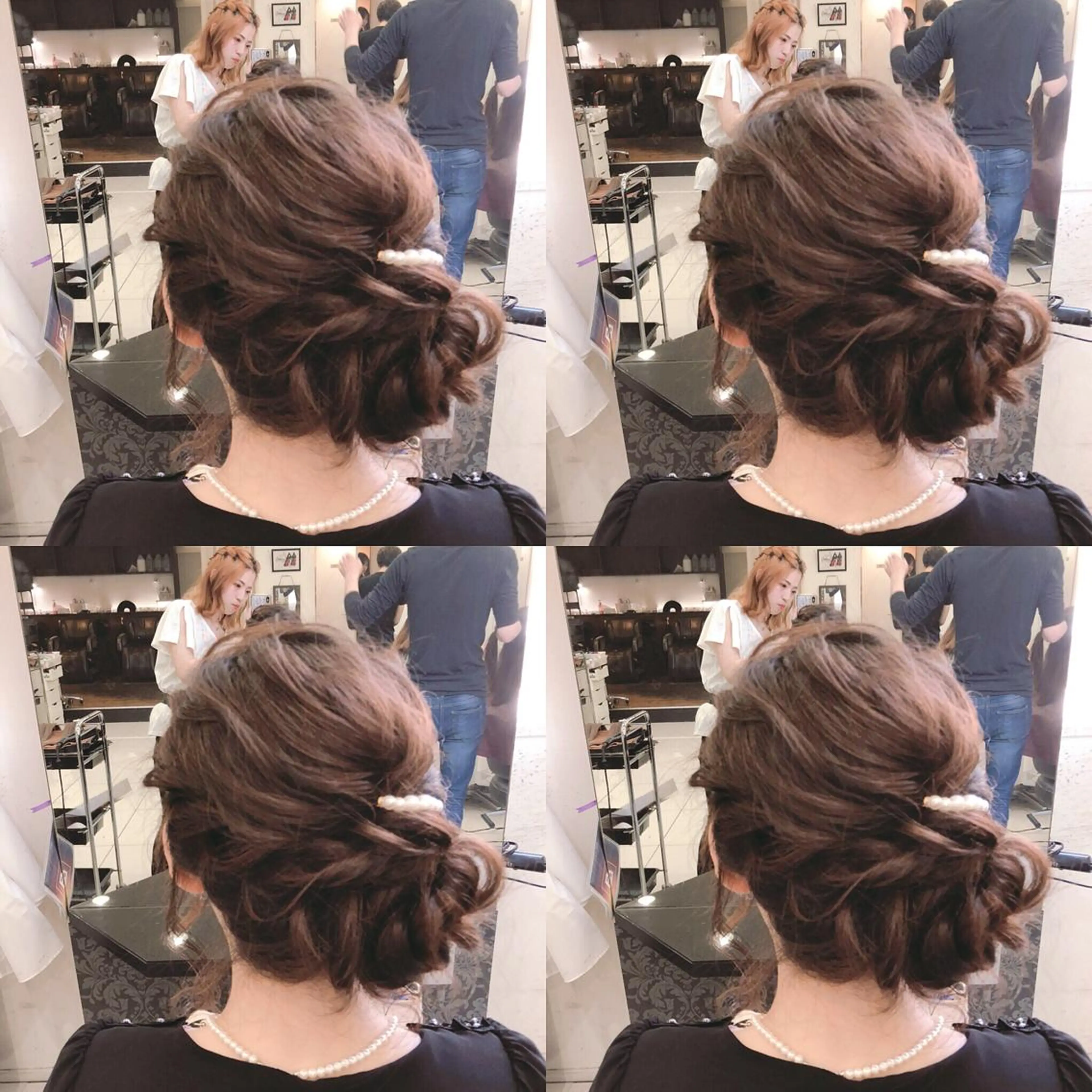ミディアム ヘアアレンジ お団子ヘア ヘアセット 🌷MAYU 🌷のヘアスタイル