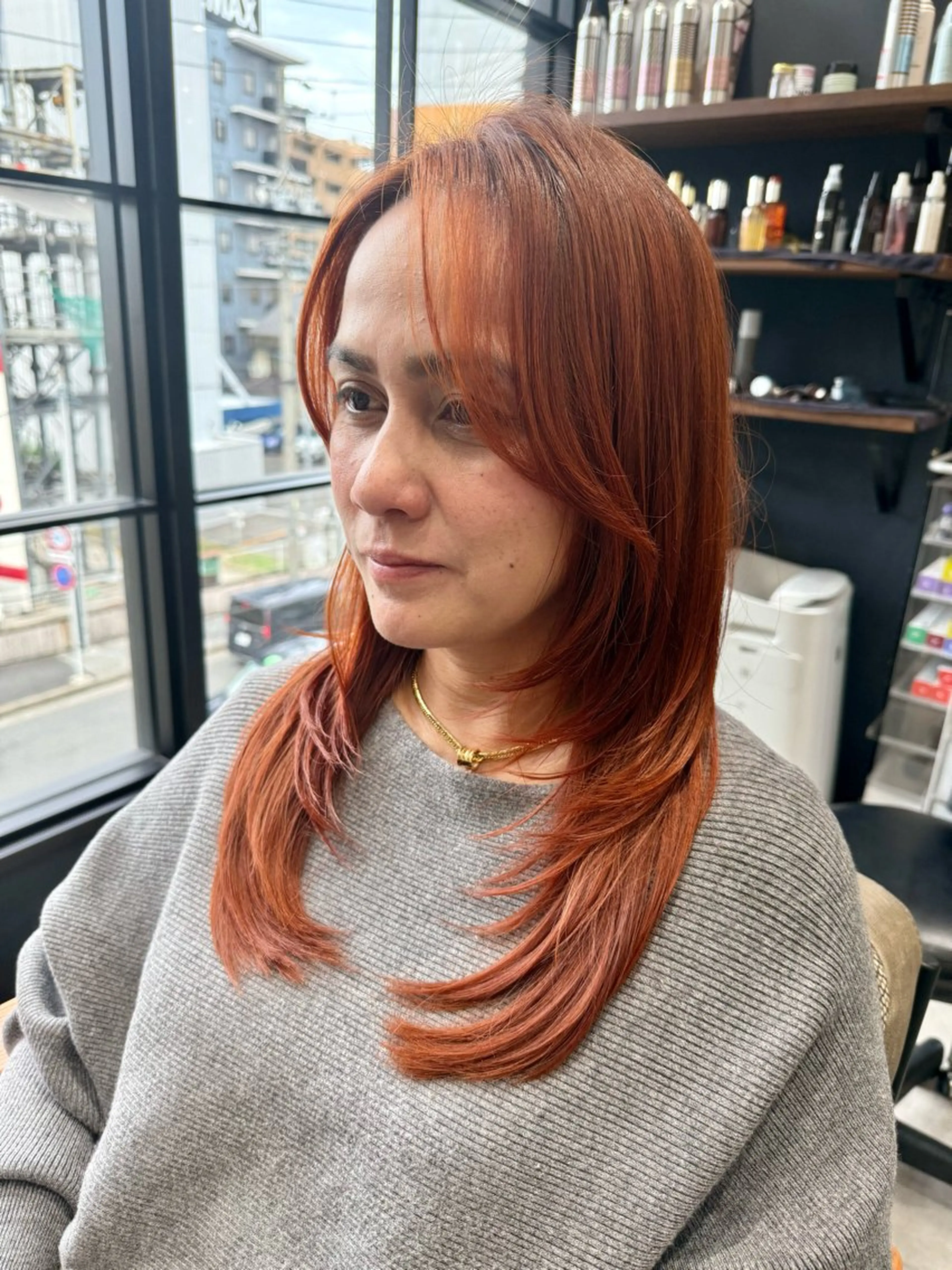 セミロング ハイレイヤー レイヤーカット カット ヘアカラー トリートメント 舟橋 瑞稀のヘアスタイル