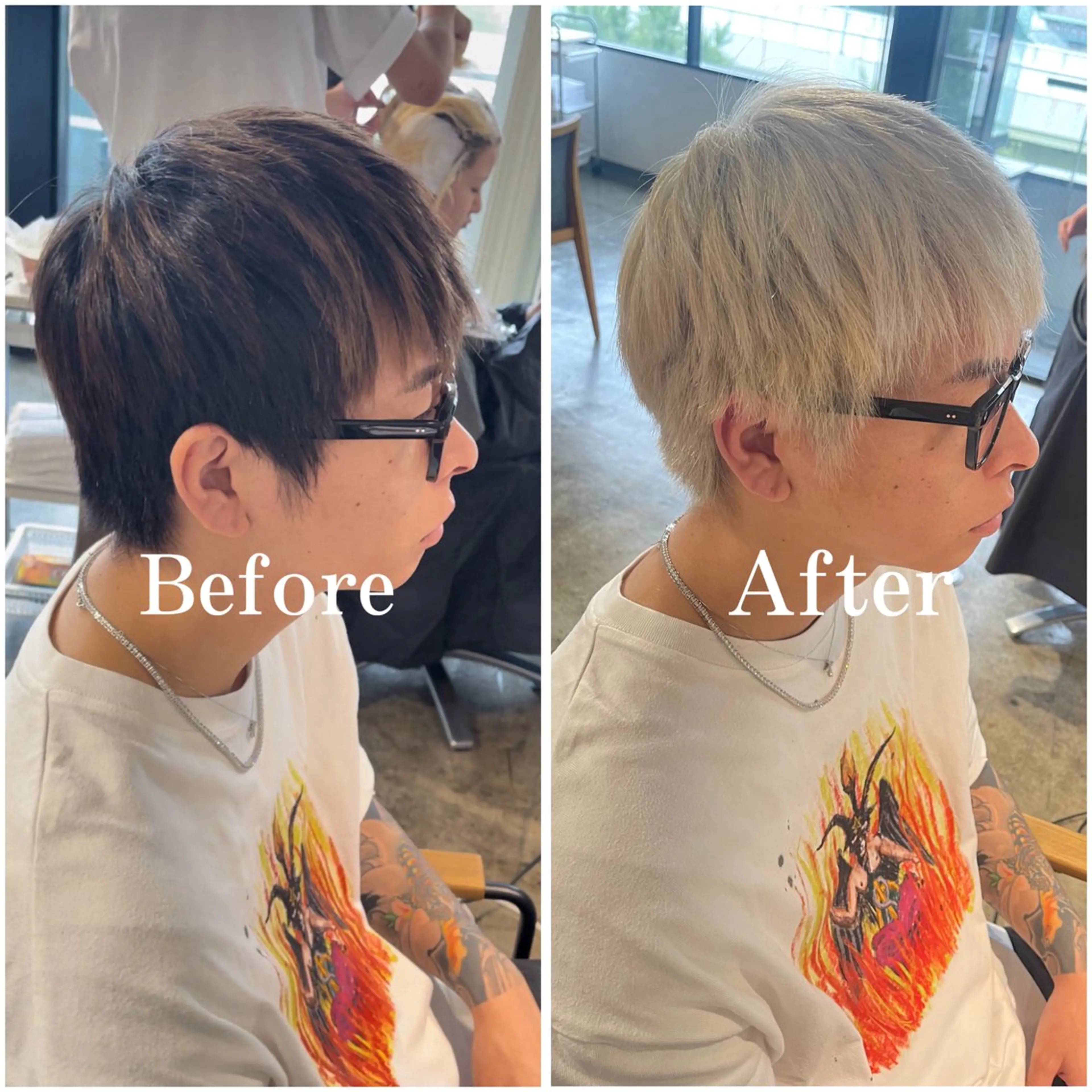 カラー メンズ メンズブリーチ メンズハイトーン ブリーチ デザインカラー ハイトーンカラー ムラ修正/ ハイトーン💖Riaのヘアスタイル