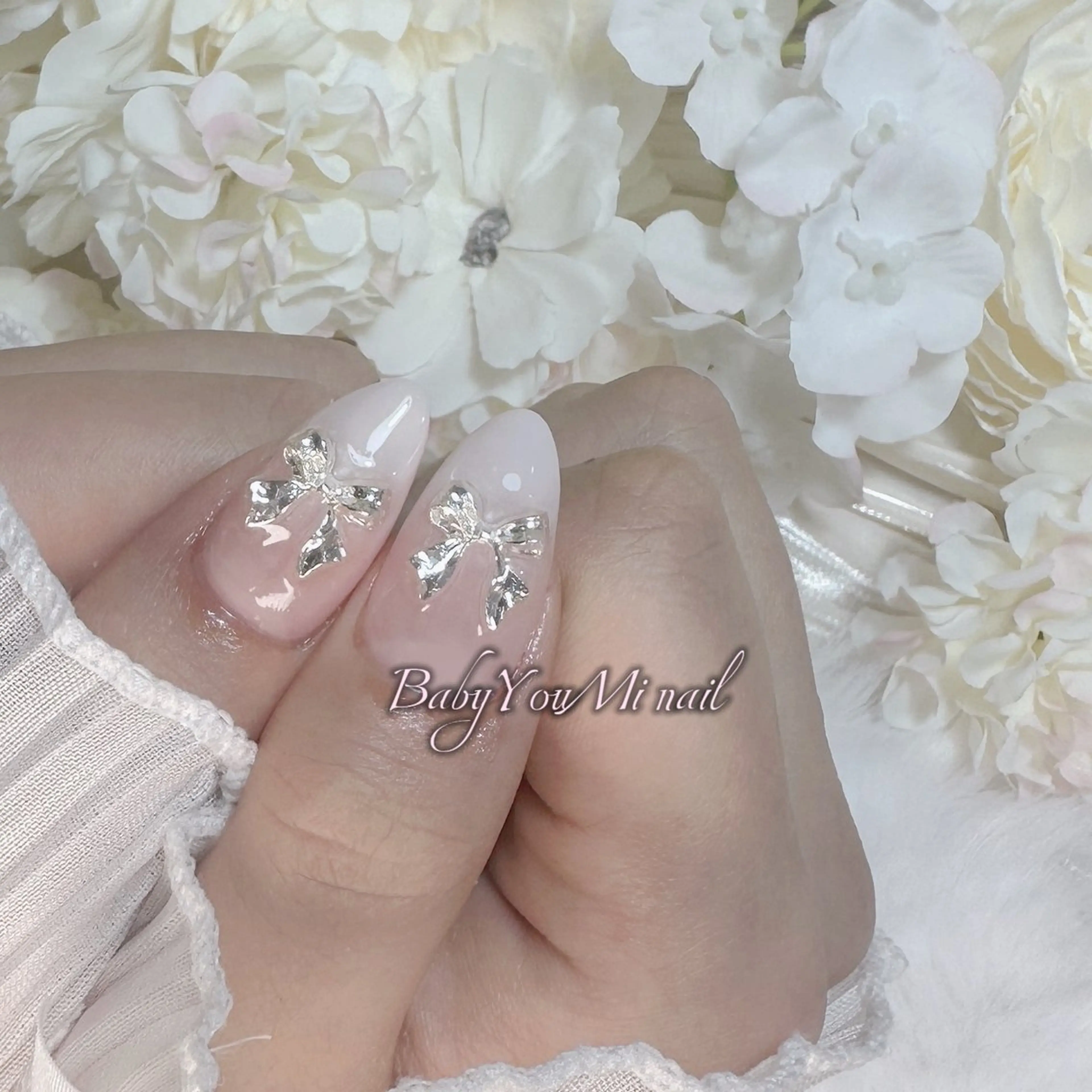 ネイル オーロラネイル 成人式 フットネイル フレンチネイル ジェルネイル BabyYouMi nailのネイルデザイン