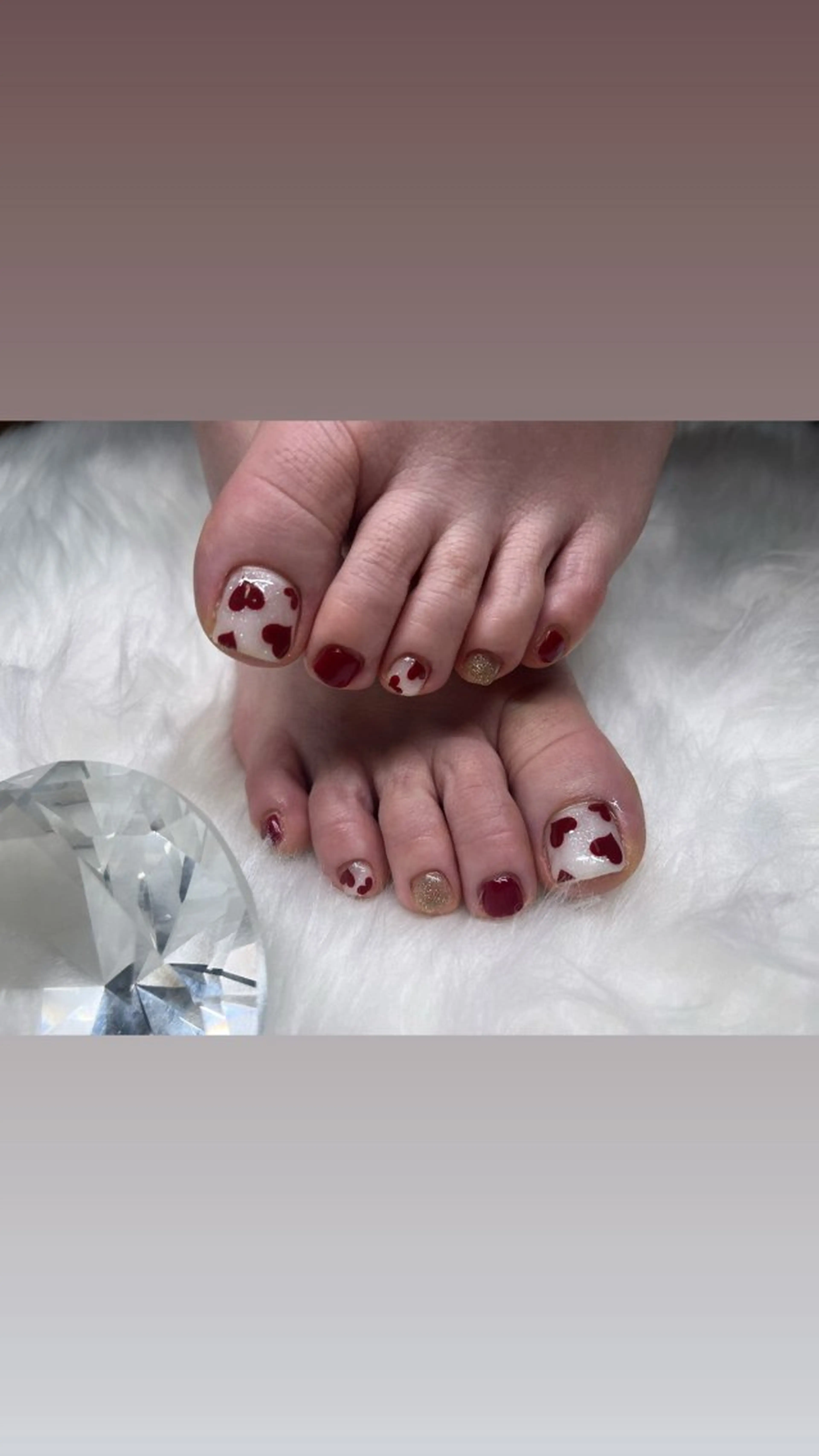 ネイル フットネイル バレンタイン Mini Prima所属・MiniPrima 〜ネイルサロン〜のネイルデザイン