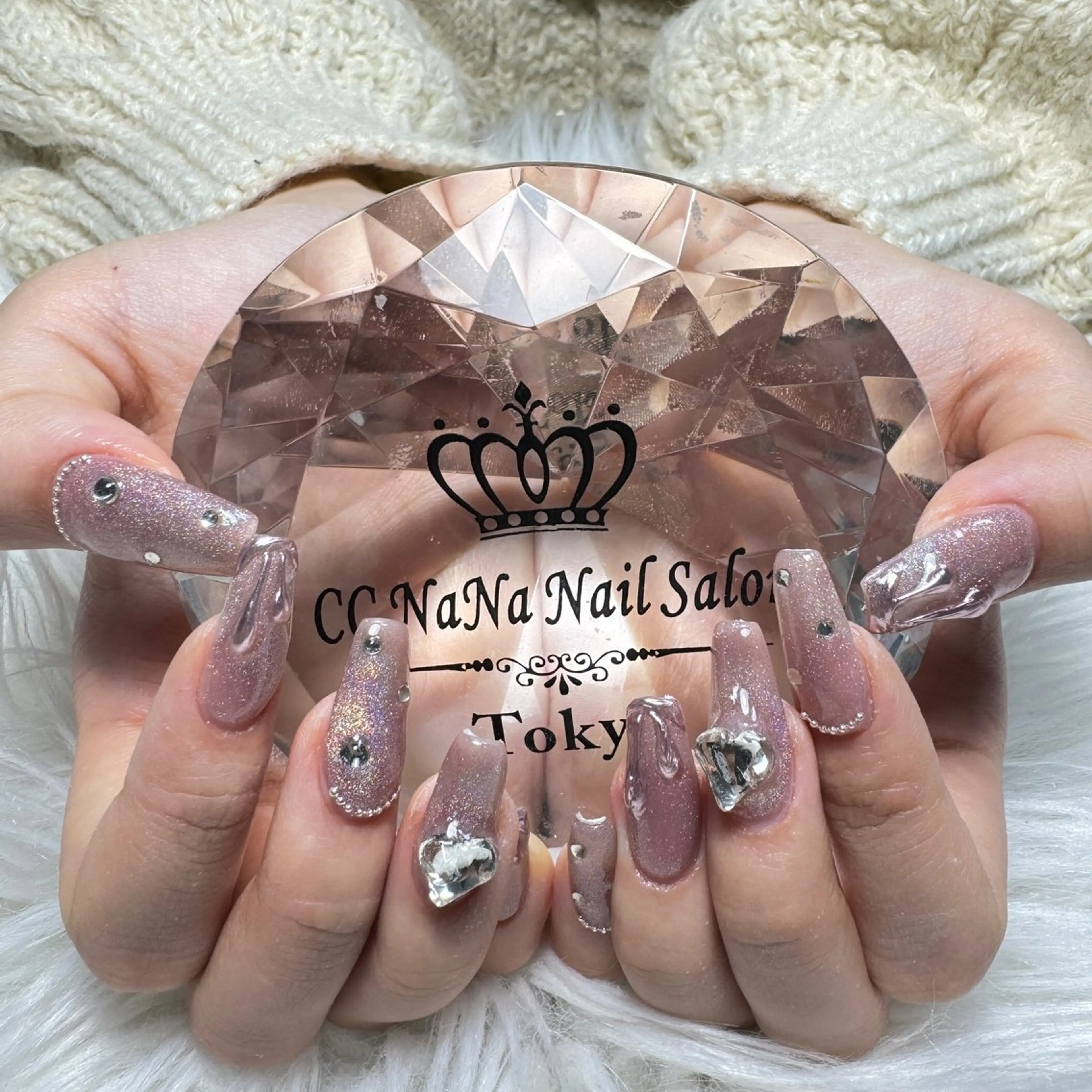 ネイル ハンドネイル 💎CC・NaNa 韓国風ネイル🌙Cのネイルデザイン